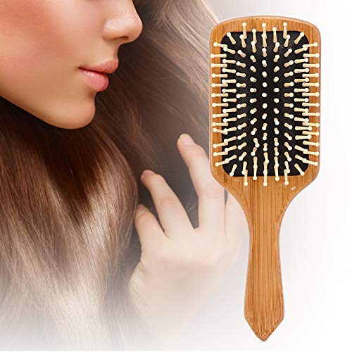 Natural Wooden Bamboo Hair Brush & Detangler Tail Comb Set - Scalp Massage Brush for Women, Men & Kids - Gentle on Thin, Long & Curly Hair - Promotes Hair Health & Reduces Breakage - Perfect for Daily Styling, Detangling & Relaxing Scalp Massage