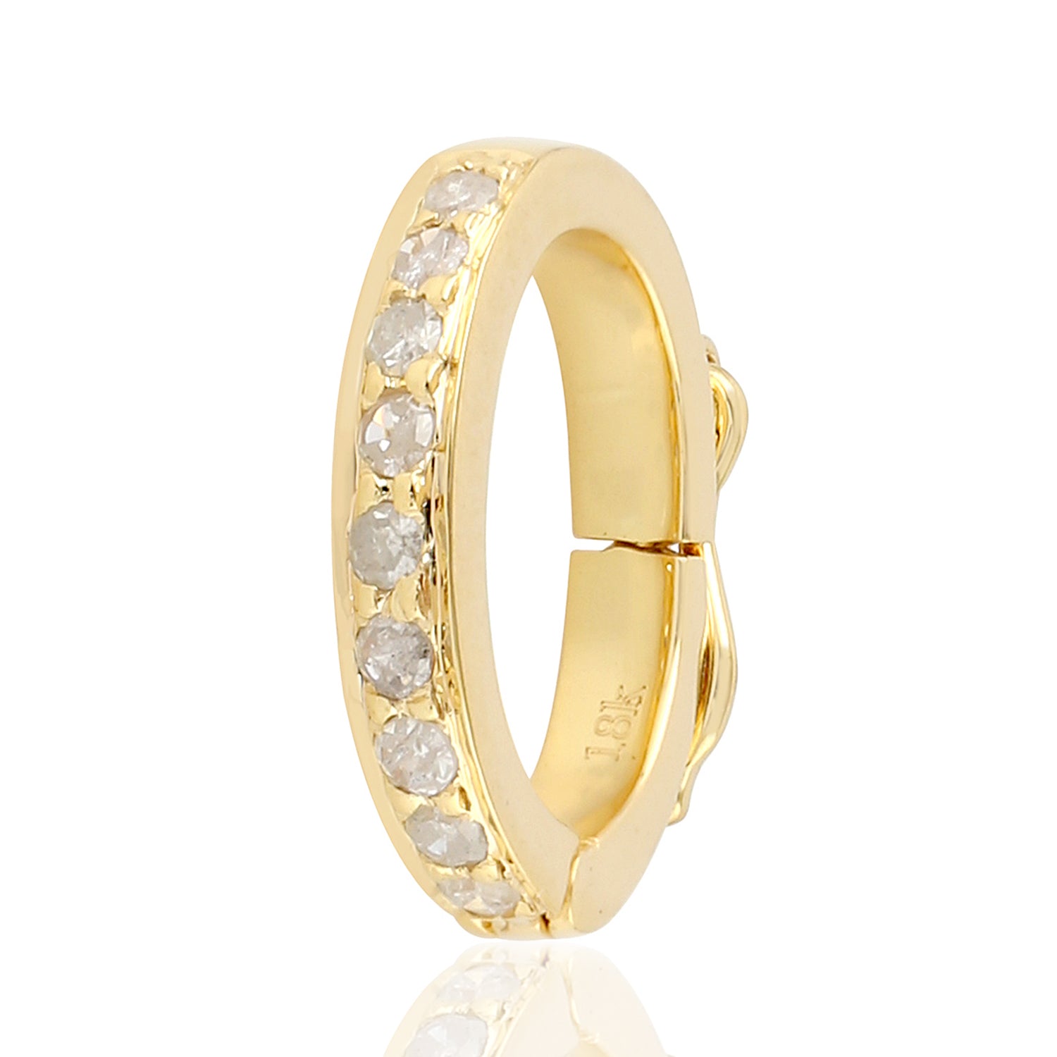 18K Yellow Gold Pave Diamond Lock Jewelry Findings - Perfect for Necklaces, Bracelets & DIY Jewelry Making