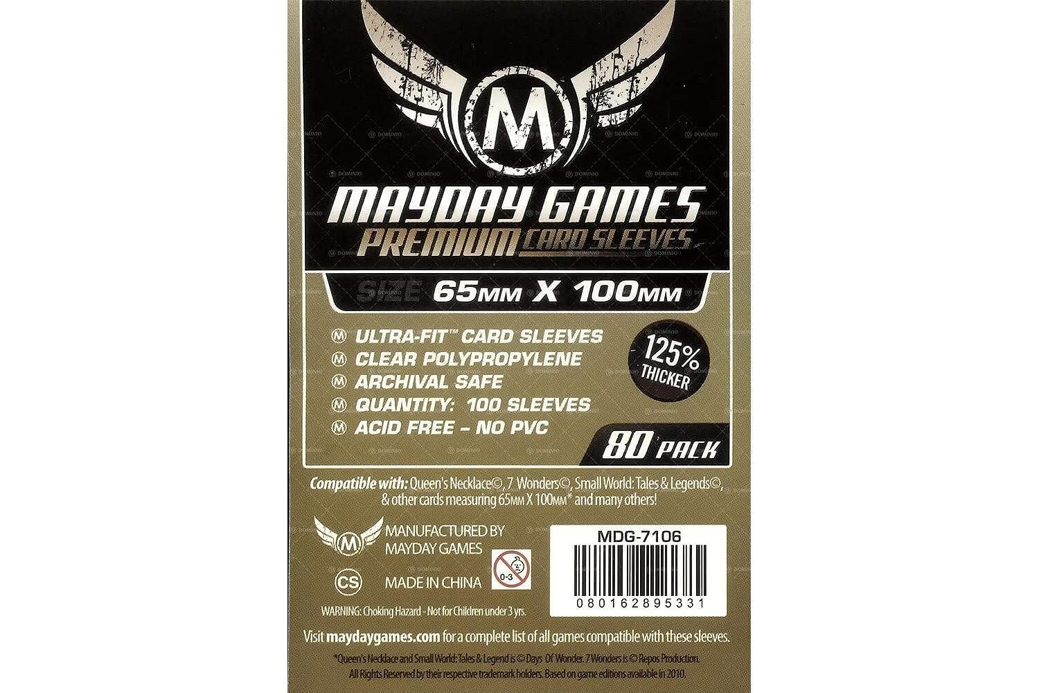 7 Wonders Card Sleeves 65x100mm - 80 Premium for Board Games