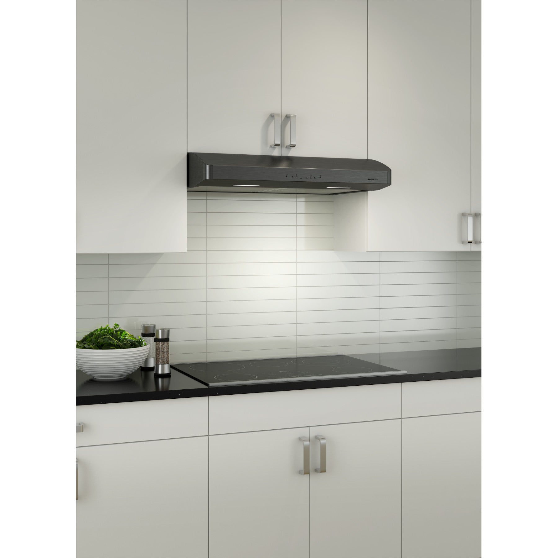 Broan ERLE130BLS 30-Inch Black Stainless Steel Under Cabinet Range Hood - 650 CFM Powerful Ventilation for Kitchen Cooking, Grilling & Smoke Removal