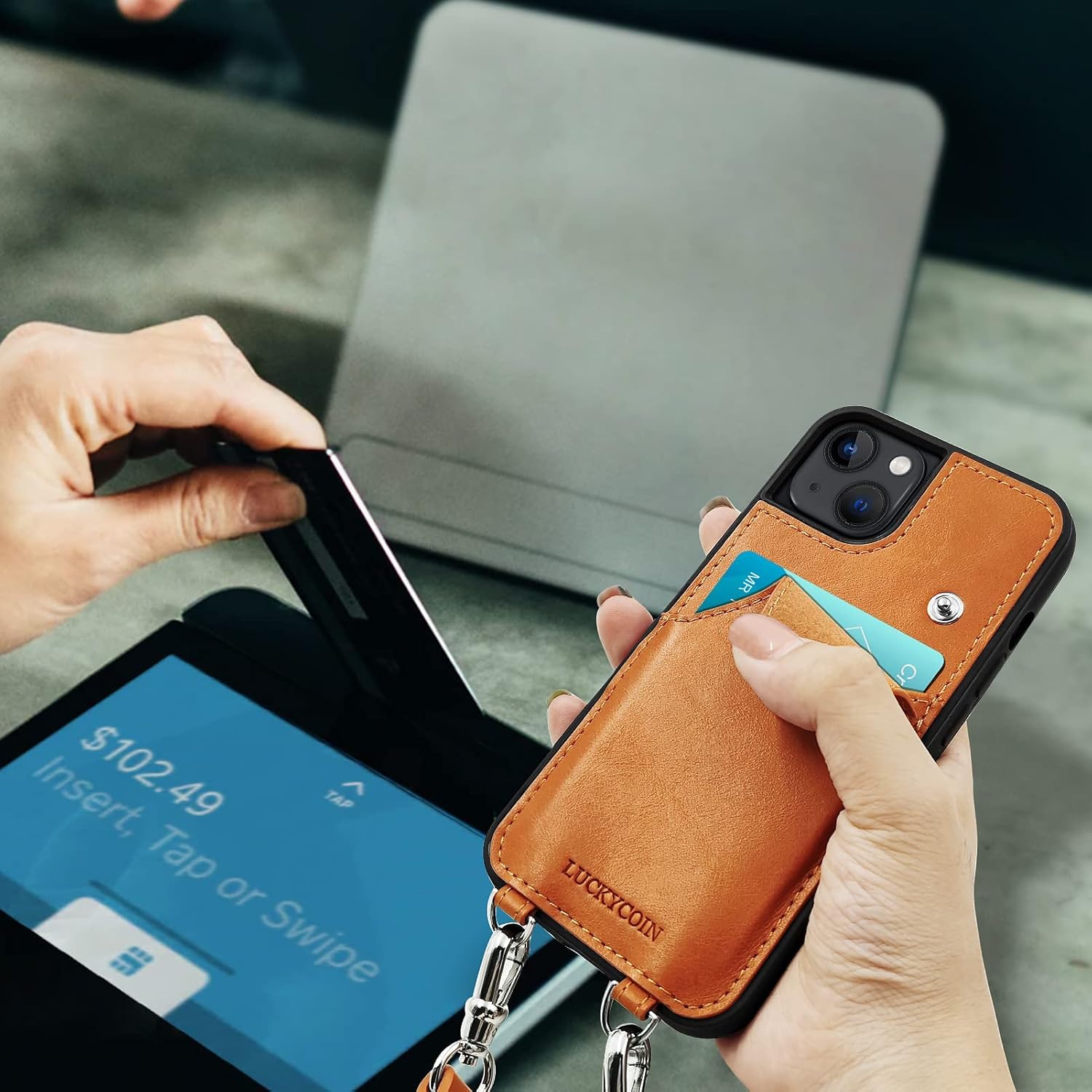 Premium Genuine Leather Wallet Phone Case for iPhone 13 (6.1