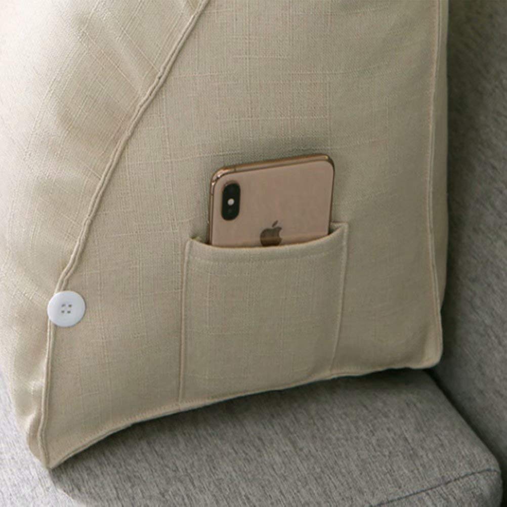 **Z ONE Adjustable Triangular Wedge Pillow - Backrest Support Cushion for Reading, Sofa, Bed & Daybed - Lumbar Pillow for Back Pain Relief - Beige 45x55cm (18x22in) - Perfect for Home, Office & Travel**