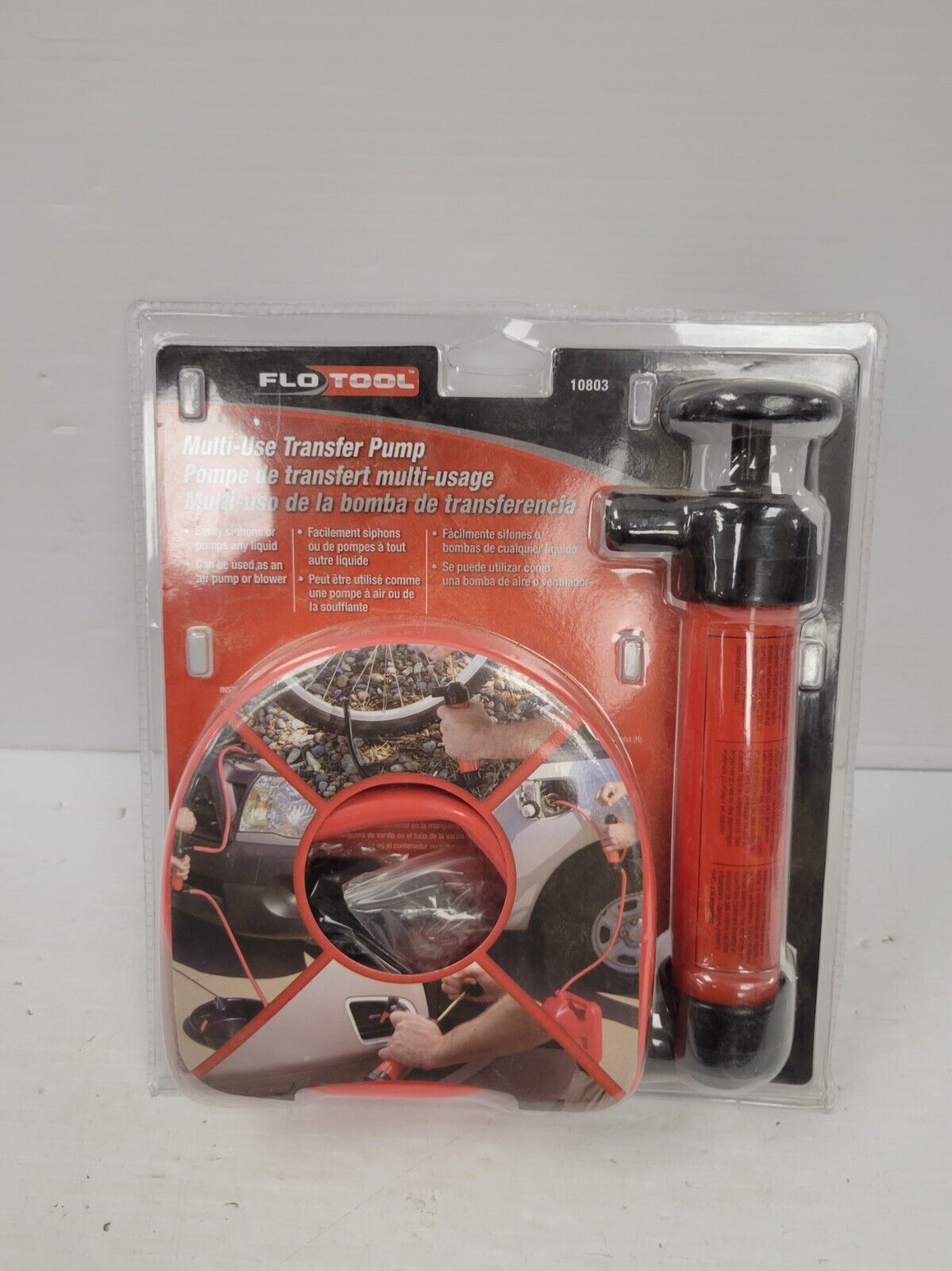 Flo Tool 10803 Multi-Use Transfer Pump for Gas, Oil, Water - Heavy Duty Hand Siphon for Automotive, Marine, and Home Use