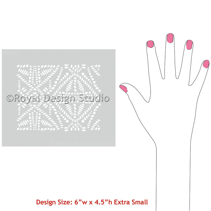 Tribal Batik Allover Craft Stencil - DIY Fabric Painting, Wall Art, and Home Decor Stencil for Scrapbooking, Card Making, and Mixed Media Projects
