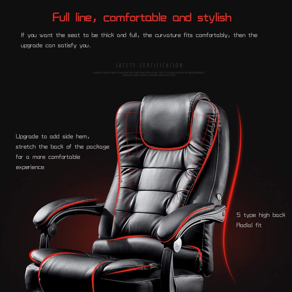 Ergonomic Racing Office Chair with Footrest & Massage - High Back PU Leather Gaming Chair for Computer & Desk - 330 Lbs Weight Capacity (White) - Perfect for Home Office, Gaming Setup & Workstation Comfort
