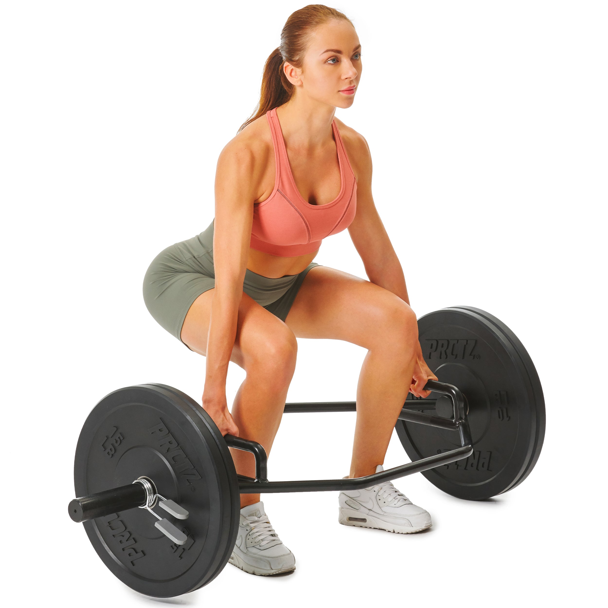 PRCTZ Olympic 50LB Hex Weight Trap Bar with 2-Inch Sleeve - Heavy Duty Strength Training Equipment for Deadlifts, Squats & Home Gym Workouts