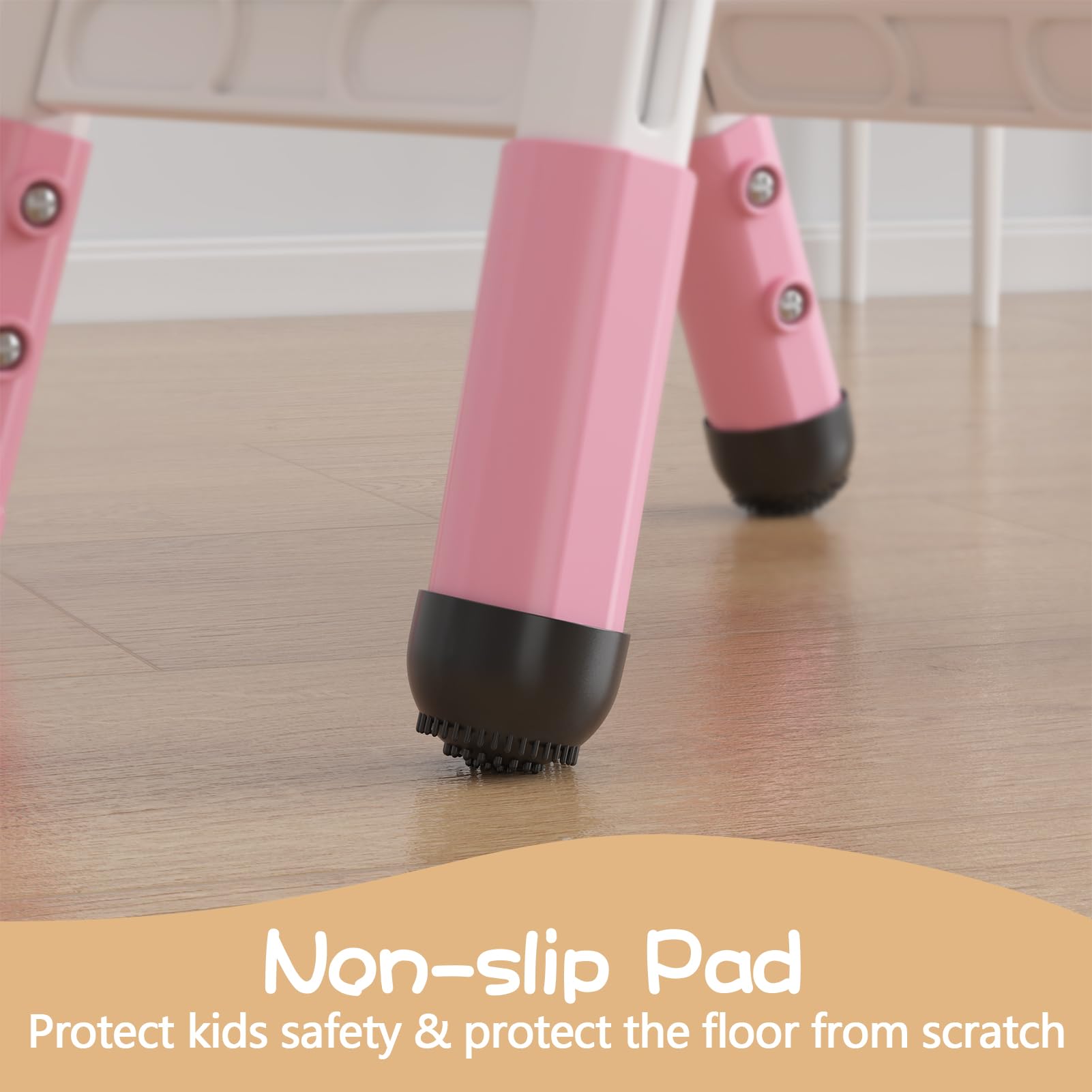 GAOMON Kids Chairs Set of 2 - 3-Level Height Adjustable Toddler Chairs for Boys & Girls Ages 2-6 - Durable Plastic Children's Chairs for Home, Classroom, Nursery & Indoor Use (Pink) - Perfect for Reading, Drawing & Playtime Activities