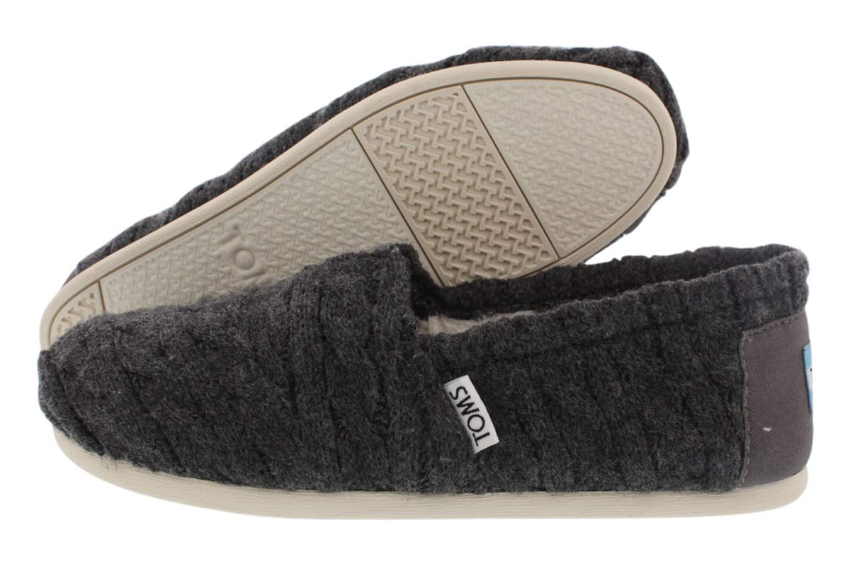 TOMS Women's Classic Knit Grey Slip-On Shoes - Comfortable Casual Loafers for Everyday Wear, Work & Travel