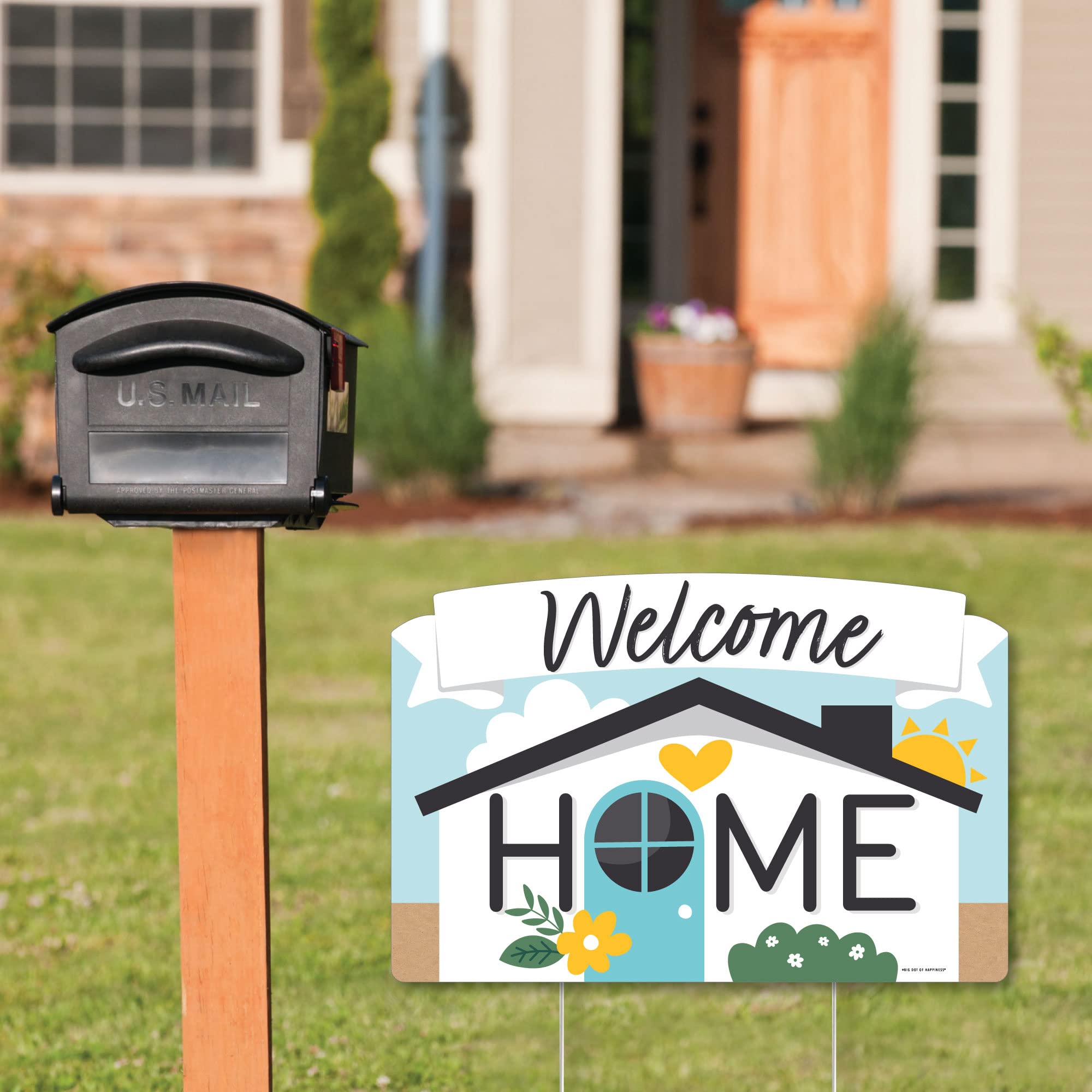 Big Dot of Happiness Welcome Home Housewarming Yard Sign - Sweet New Home Lawn Decor for Outdoor Parties & Celebrations - Perfect for Housewarming Gifts, Front Yard Decorations & Outdoor Events