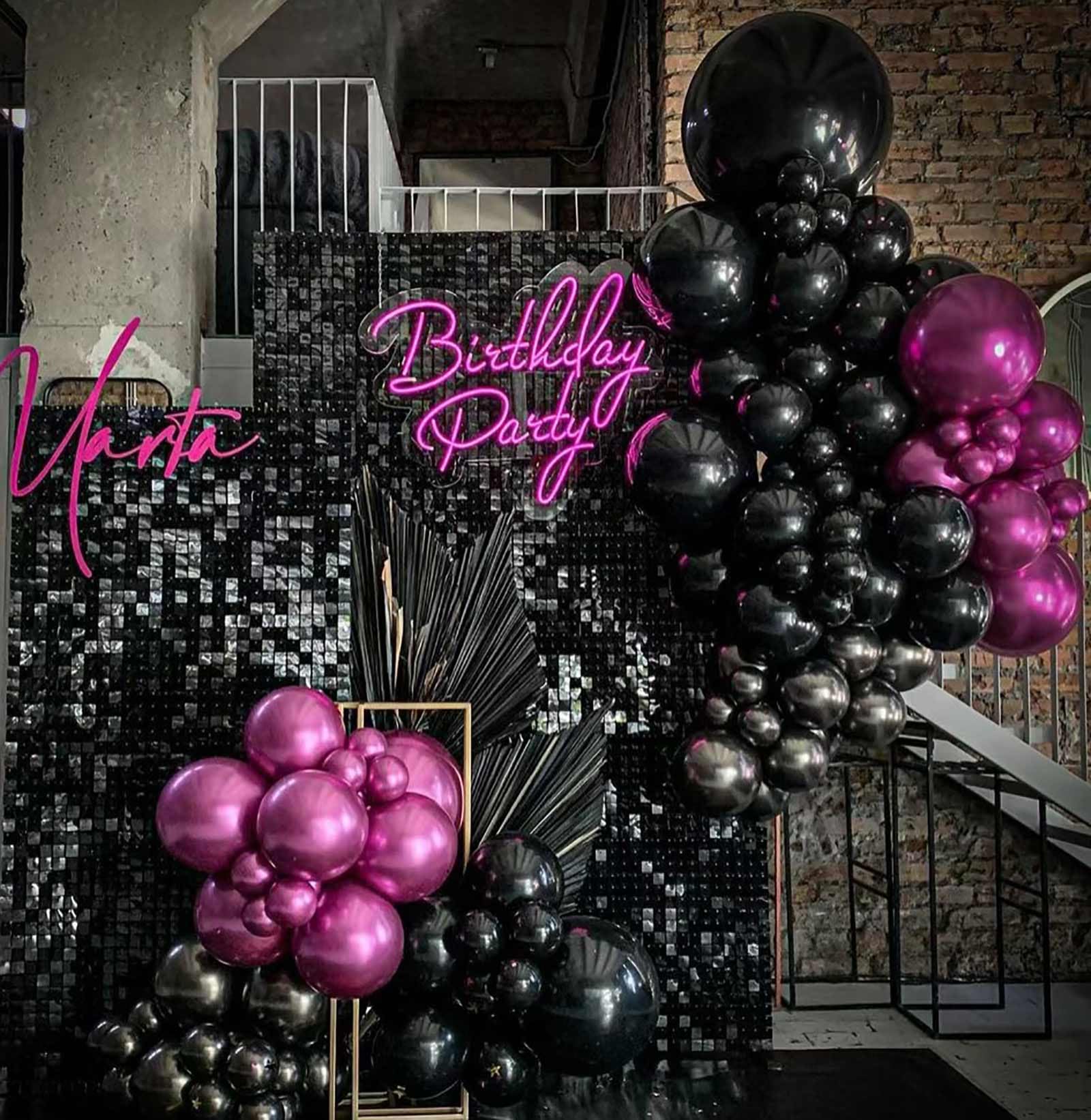 KALOR Black Balloons Garland Arch Kit 110Pcs - 18/12/10/5 Inch Party Balloons for Birthday, Baby Shower, Wedding & Graduation Decorations | Perfect for Indoor/Outdoor Party Backdrops, Photo Booths & Event Centerpieces
