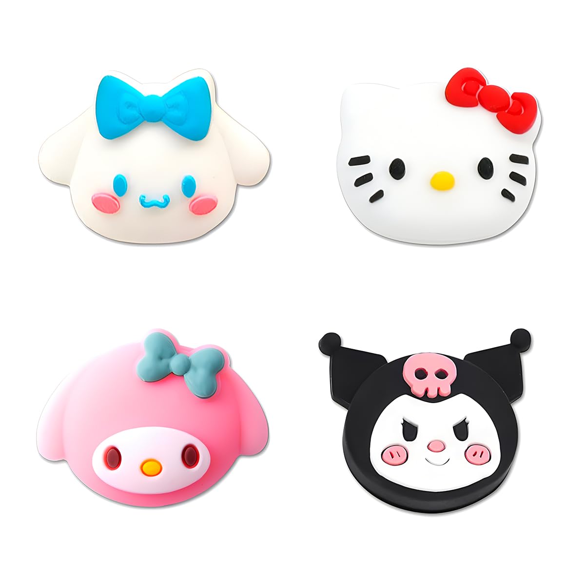 PERFECTSIGHT 4PCS Soft Rubber 3D Thumb Grip Caps for PlayStation 5/4, Xbox Series X/S, Xbox One, Switch PRO Controller & Steam Deck - Rabbit, Kitty, Dog Design Joystick Cover Set - Improve Gaming Comfort & Grip for Long Play Sessions