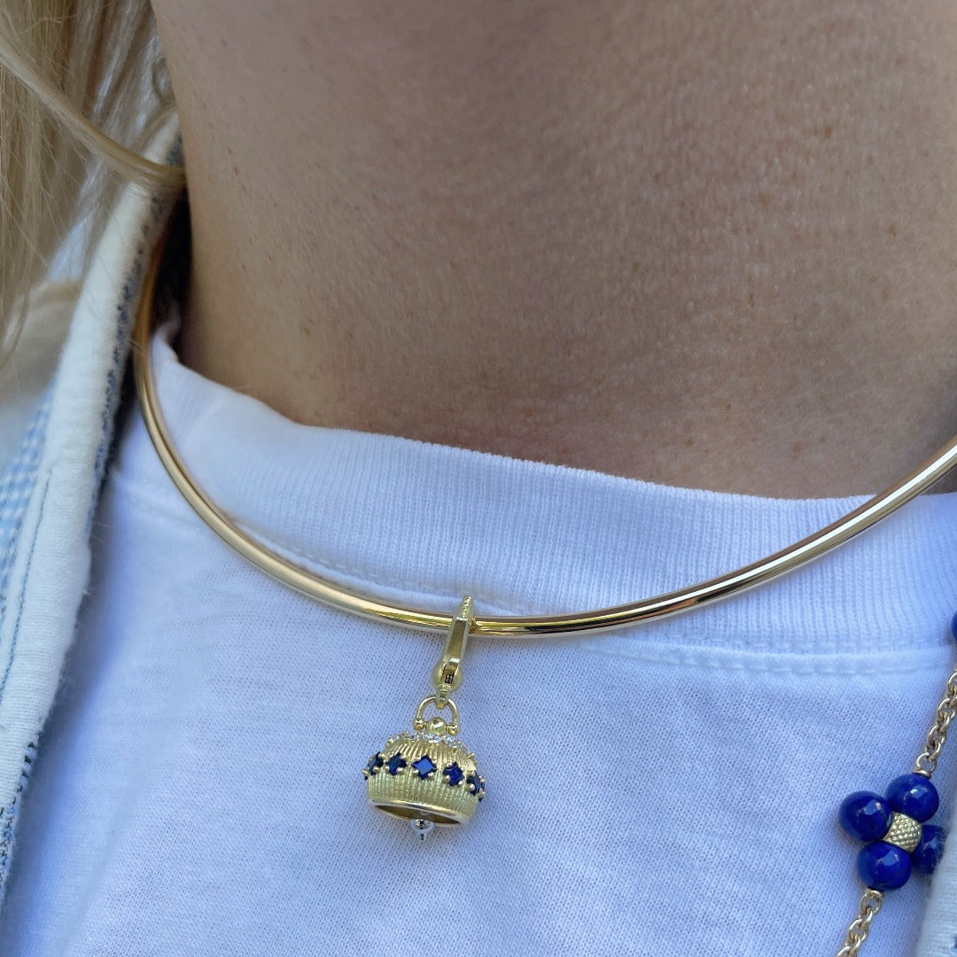 Paul Morelli Sapphire & Diamond Meditation Bell - Handcrafted Luxury Jewelry for Yoga, Mindfulness & Spiritual Healing | Perfect Gift for Meditation Enthusiasts