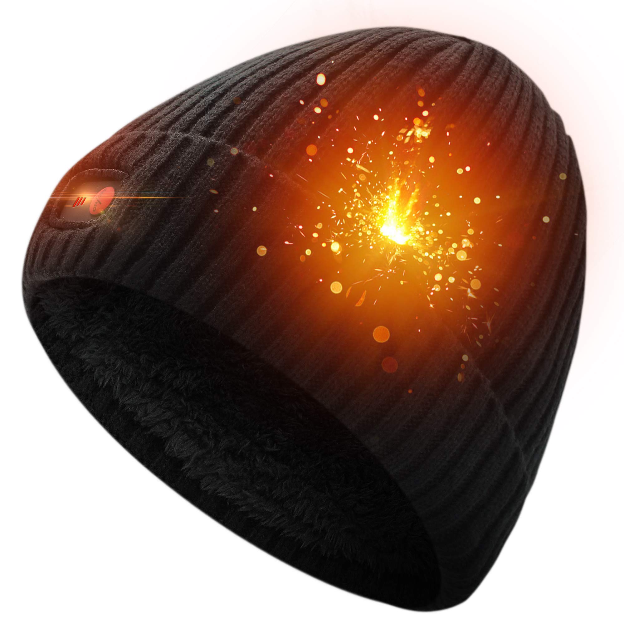 Rabbitroom Heated Winter Beanie for Men & Women - Electric Thermal Knit Skull Cap with Adjustable Warmth - Perfect for Skiing, Snowboarding & Outdoor Winter Activities