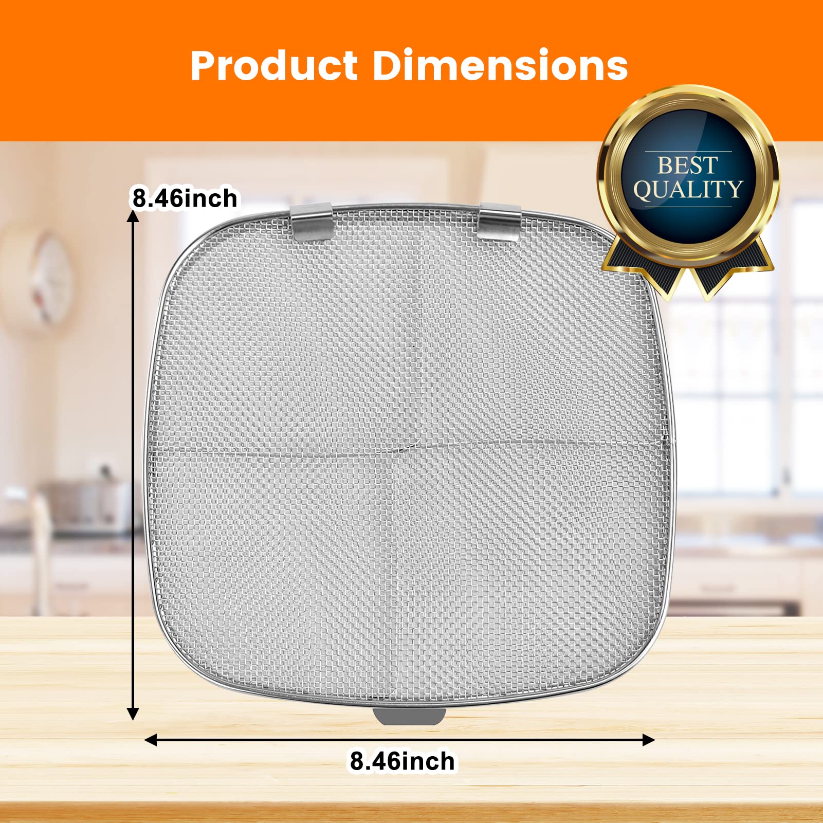Stainless Steel Splatter Shield for Ninja Foodi AG301 | Fine Mesh Splatter Screen Replacement Part | Compatible with Ninja Foodi 5-in-1 Indoor Grill & Air Fryer Models AG300, AG300C, AG301C, AG302, AG400 | Perfect for Grease Protection & Mess-Free Cooking