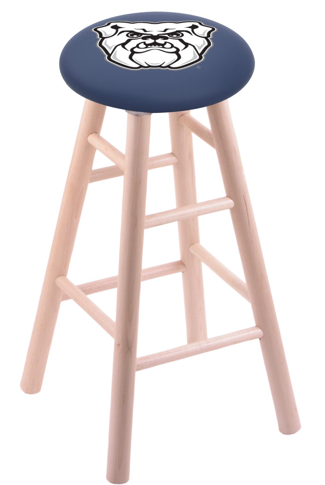 Holland Bar Stool Co. Natural Maple Wood Bar Stool with Butler University Seat - Perfect for Kitchen Islands, Home Bars, and Game Room Decor
