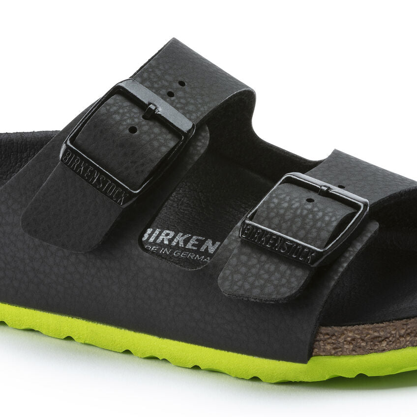 Birkenstock Arizona Kids Sandals - Birko-Flor Camo Desert Soil Black Lime | Comfortable & Durable Footwear for Outdoor Play, Beach, and Everyday Wear