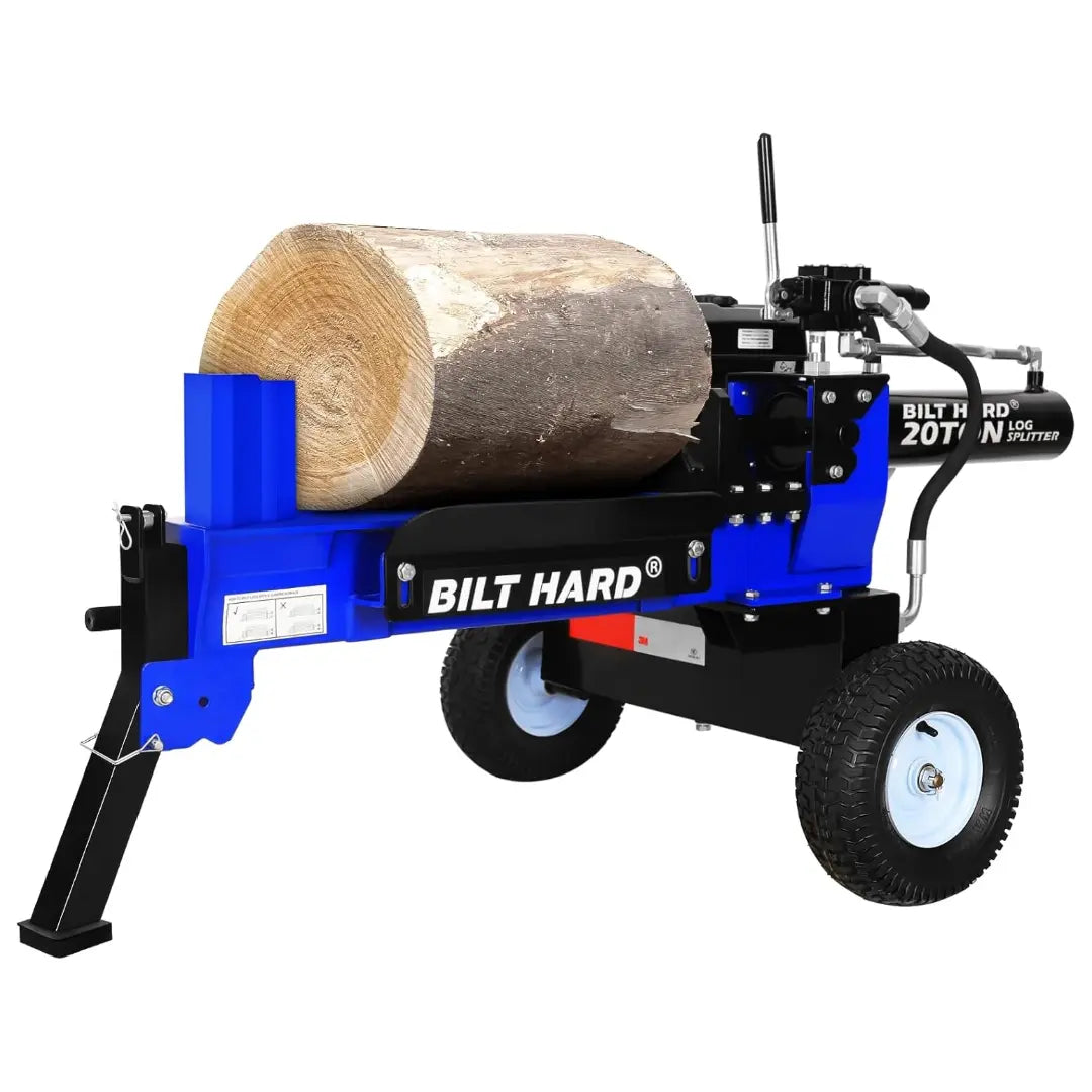 20 Ton Gas Powered Log Splitter - Heavy Duty Hydraulic Wood Splitter with 7HP 209cc OHV Engine, Towable Hitch & 13