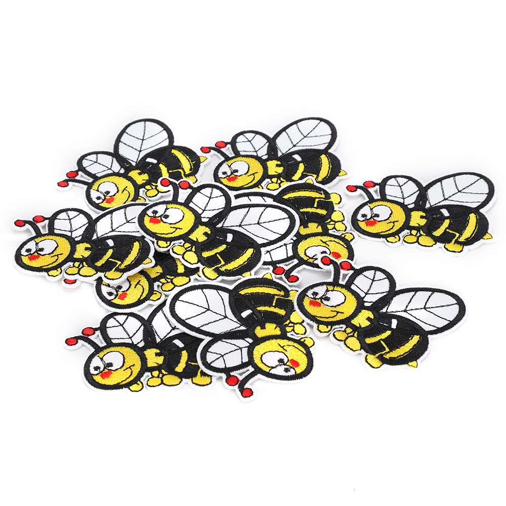 Tgoon Bee Embroidery Patches - Colorful Embroidered Applique Cloth Stickers for Backpacks, Shoes & Clothing | DIY Sew-on Iron-on Decorative Patches for Kids & Adults | Perfect for Customizing Jeans, Jackets & Accessories