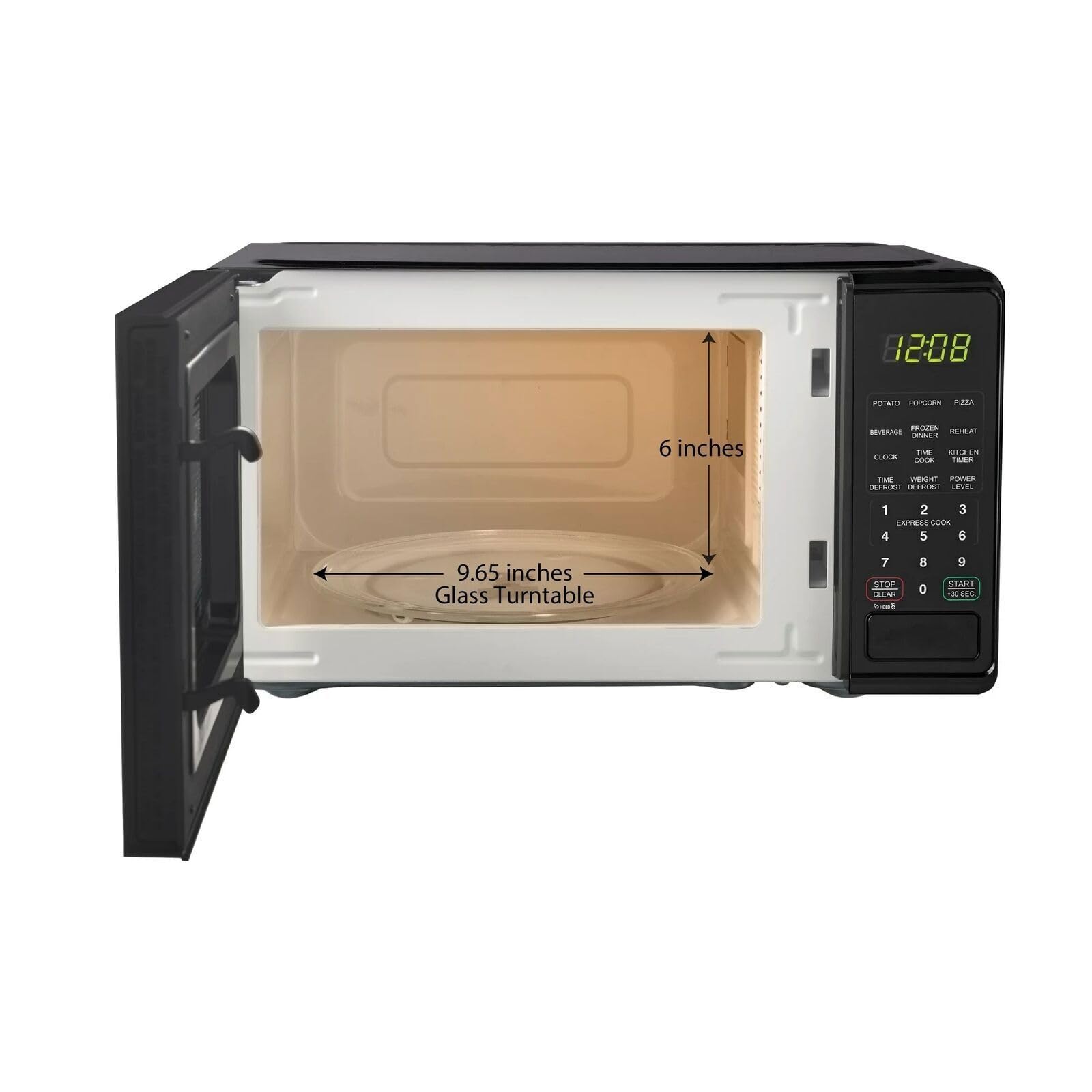 0.7 cu. ft. Compact Microwave Oven - Countertop, Black/White/Red - OEM | Perfect for Small Kitchens, Dorms & Offices