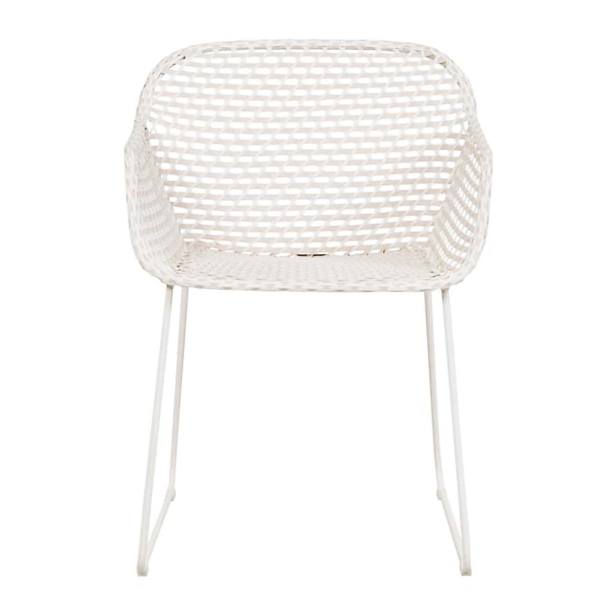 Cabana Link Dining Armchair - Modern Outdoor Patio Furniture for Dining Sets, Poolside Lounging & Garden Decor - Water-Resistant & Durable Wicker Design