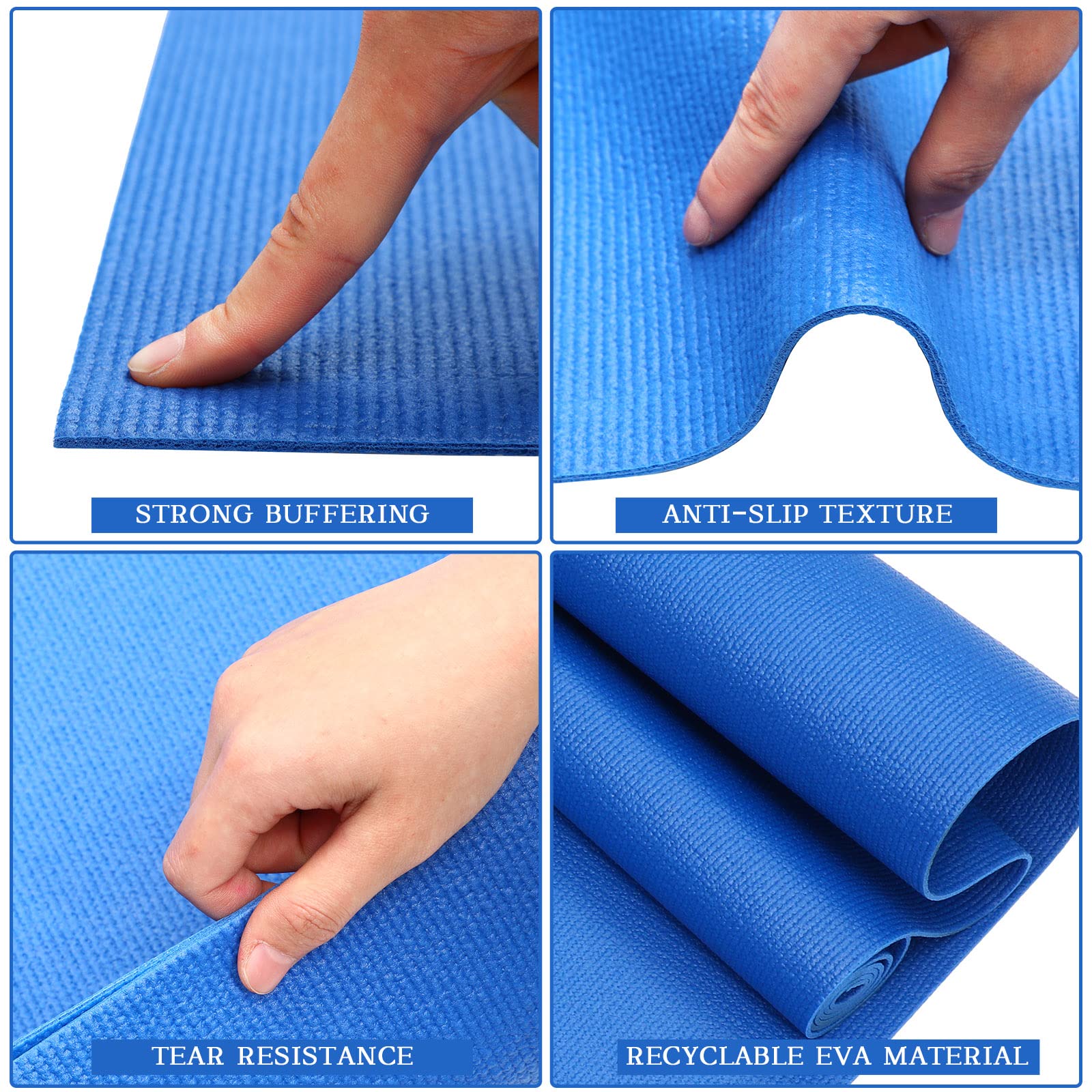 Yilloog 20-Piece Non-Slip Yoga Mat Set with Carrying Strap - 72 x 24 Inch Exercise Mat for Women, Gym & Home Workouts - Perfect for Yoga, Pilates, Fitness Training and Home Exercise