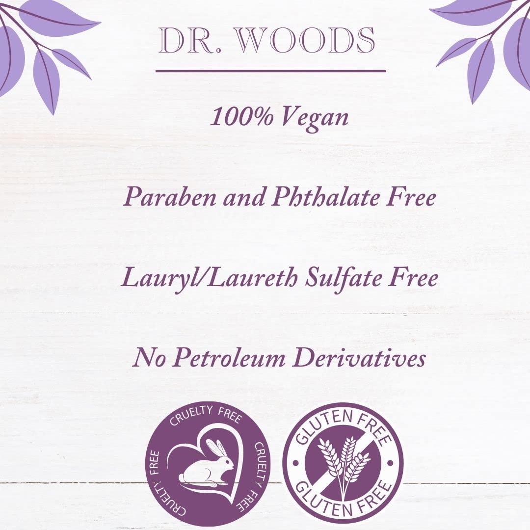 Dr. Woods Organic Lavender Exfoliating Bar Soap with Shea Butter – 5.25 oz (6-Pack) – Gentle Skin Cleansing for Dry & Sensitive Skin, Spa & Bath Relaxation