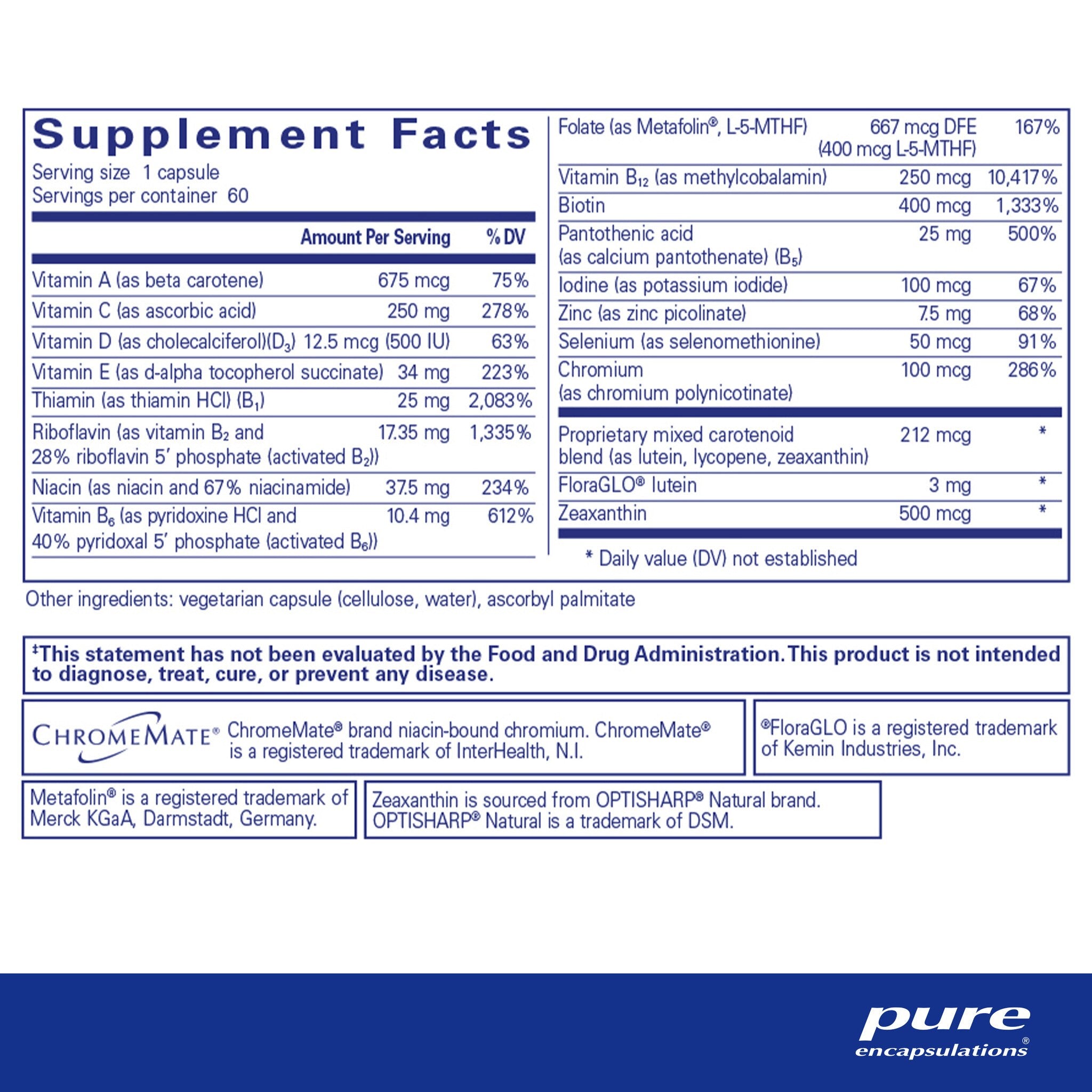 Pure Encapsulations Multivitamin for Men & Women - High Potency Daily Multivitamin with Essential Vitamins & Minerals - Supports Energy, Immunity & Overall Health - Perfect for Active Lifestyles & Wellness Routines