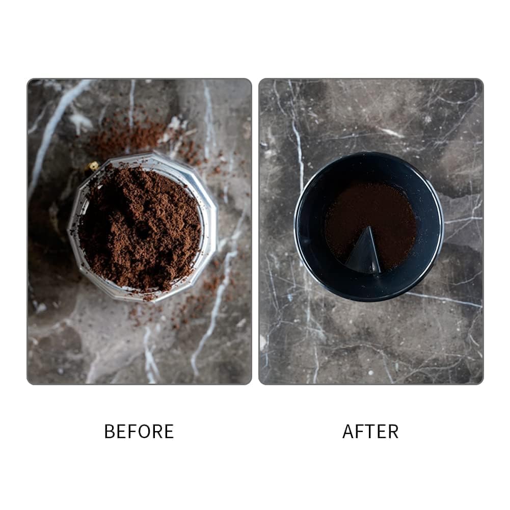 Watchget 60mm Moka Pot Dosing Funnel - Plastic Espresso Coffee Powder Receiver & Distribution Tool for 6-Cup Moka Express, Black | Perfect for Precise Coffee Grounds Measurement & Even Distribution in Home Barista Brewing