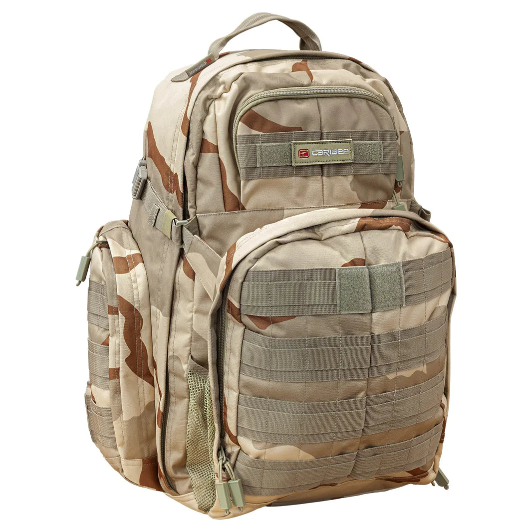 Caribee 6435 OPs 50Lt Tactical Backpack - 50L Military Desert Camo Hiking Backpack for Outdoor Camping, Travel & Adventure