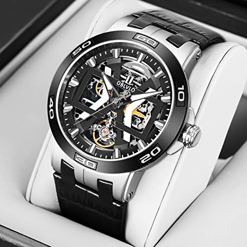 Men's Automatic Skeleton Dial Watch - Waterproof Leather Strap Sports Watch for Men | Perfect for Business, Casual & Outdoor Activities