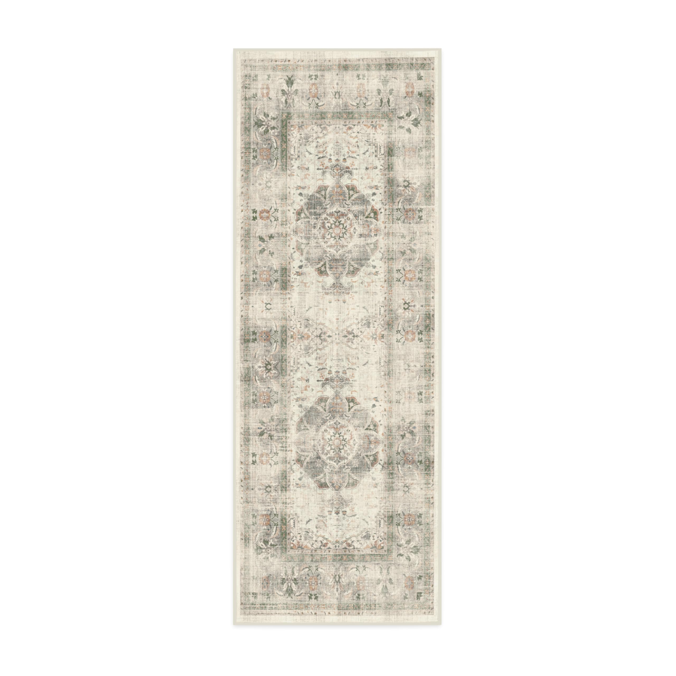 Ruggable Washable 2x7 Runner Rug - Sarrah Sage | Non-Slip Premium Hallway, Kitchen, Entryway Rug | Machine Washable Runner for Living Room, Bedroom, Office | Perfect for High Traffic Areas & Pet-Friendly Homes