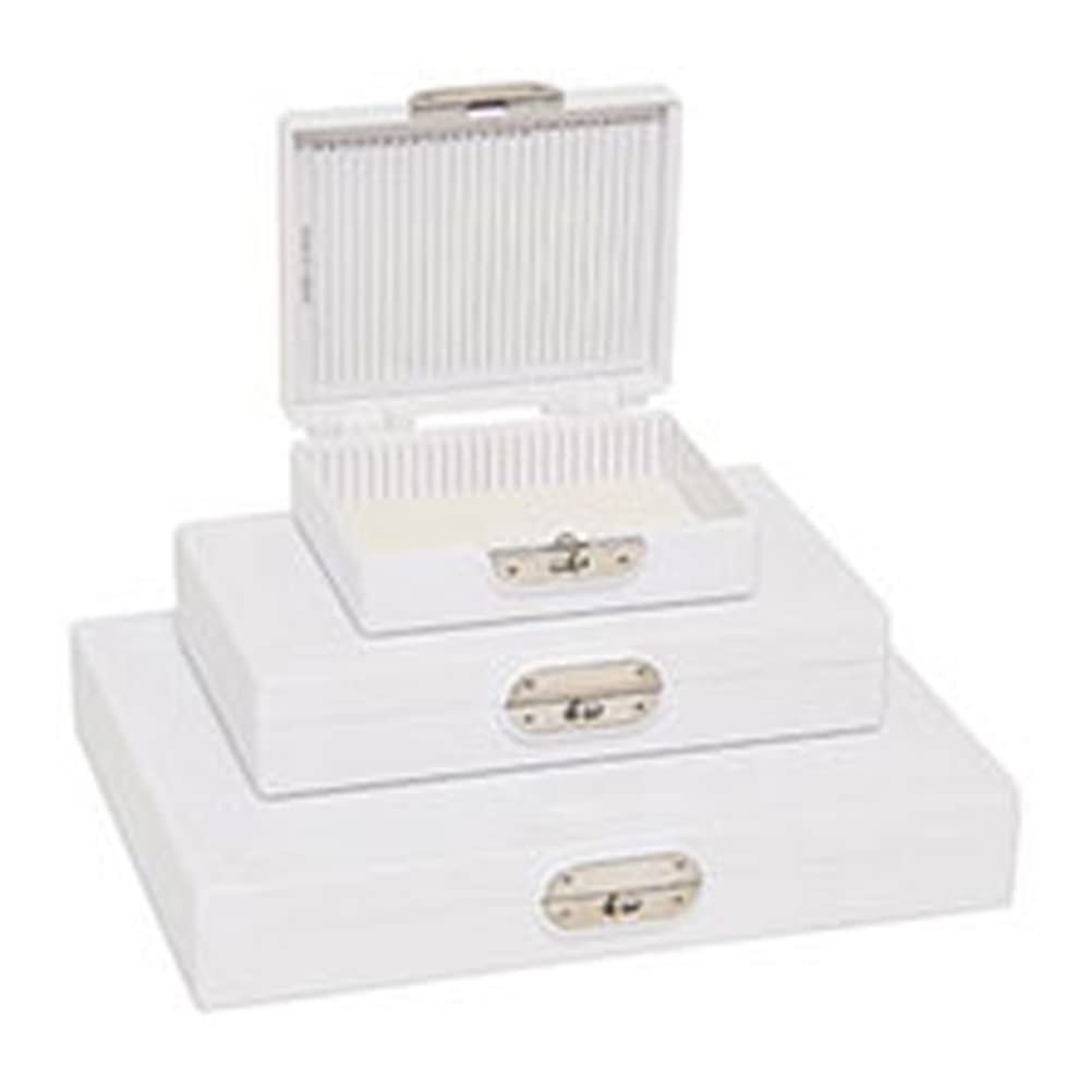PELCO MicroSlide Storage Box for 100 Microscope Slides - White (Pack of 12) - Ideal for Lab Organization, Classroom Science Projects & Medical Slide Storage