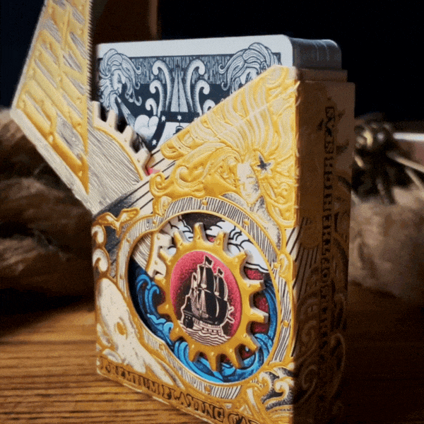 Pirate Themed Playing Cards with Mechanical Daylight Box - Perfect for Game Nights, Magic Tricks, and Collectors