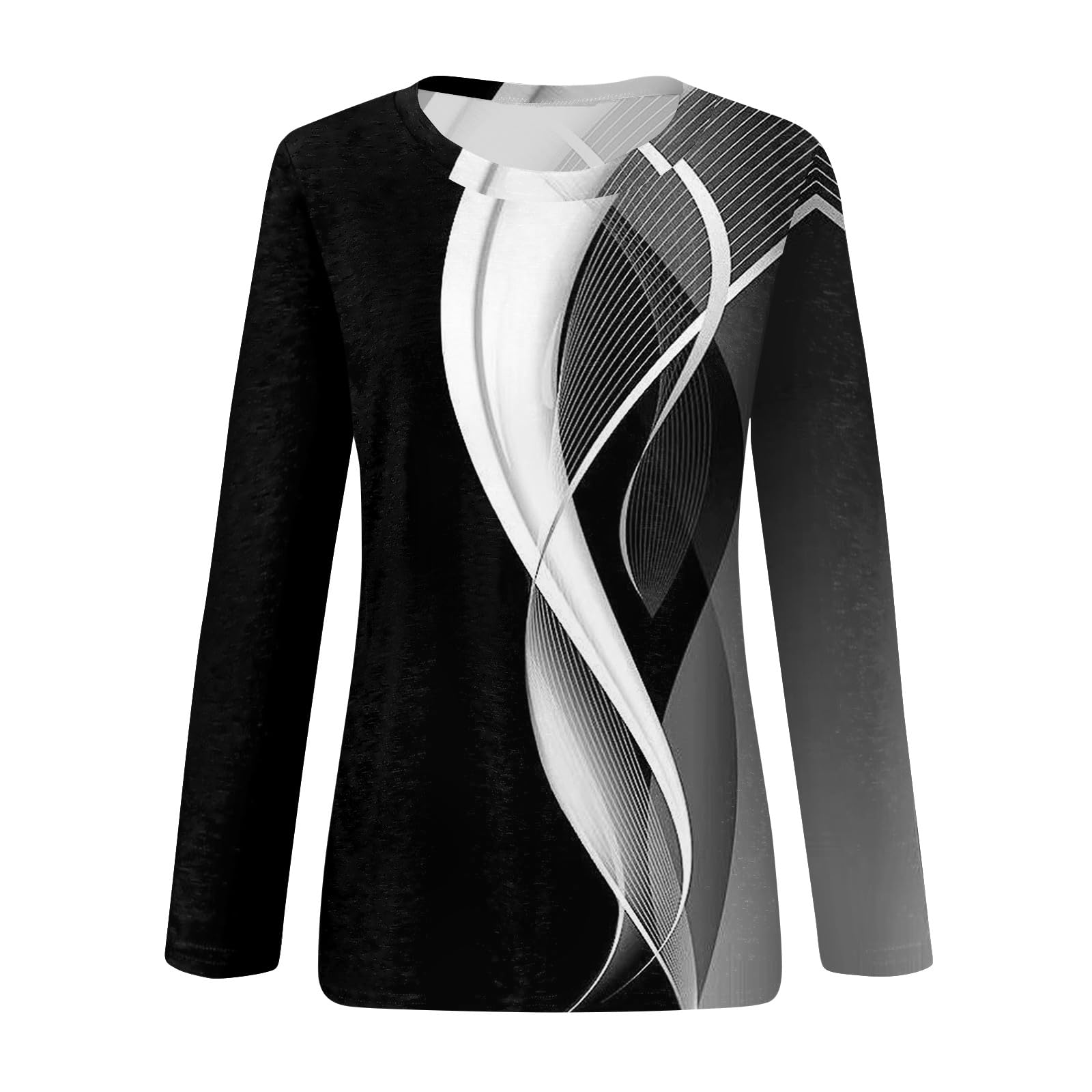 Women's Long Sleeve T-Shirts - Fashion Casual Crew Neck Printed Tops for Everyday Wear | Perfect for Work, Outfits & Layering