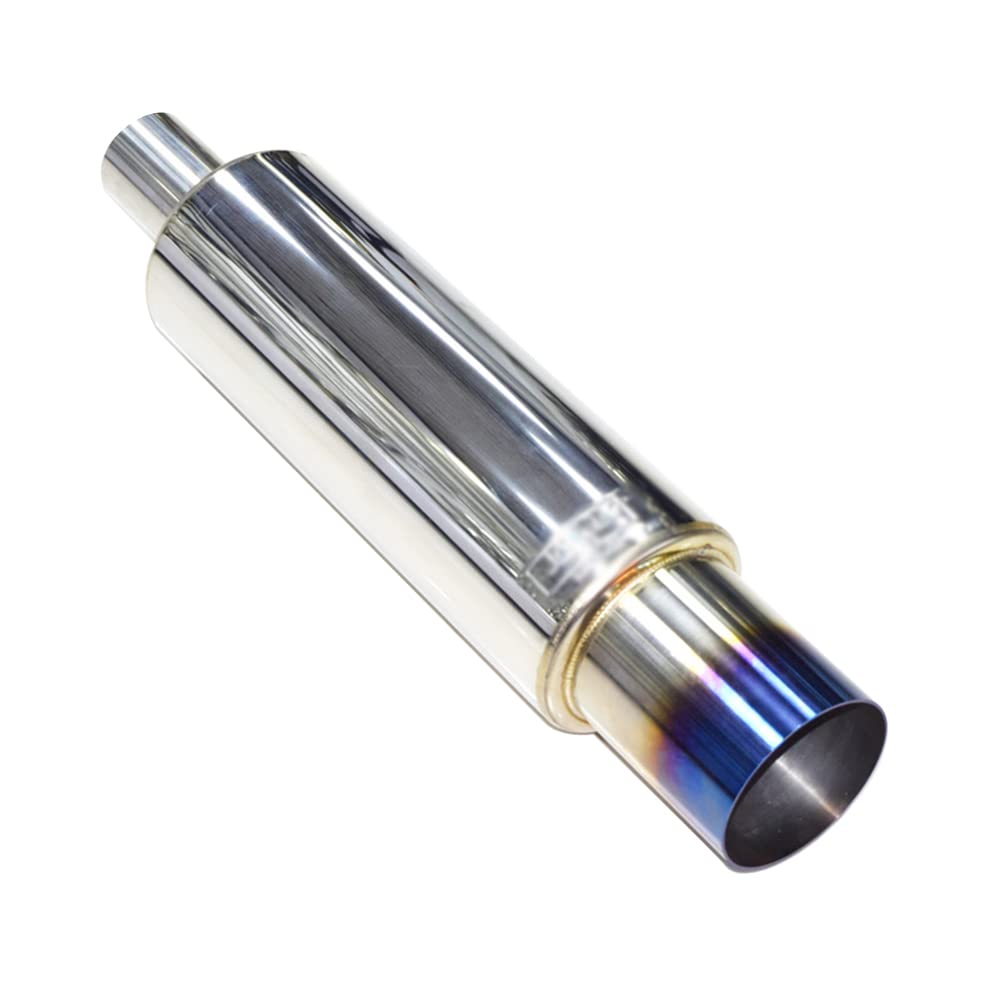 MoreChioce Stainless Steel Car Exhaust Tip - High Performance Exhaust Pipe Tail Throat for Most Cars, Trucks & SUVs (Baked Blue Finish) - Enhance Your Vehicle's Style & Sound for Street Racing & Off-Road Adventures
