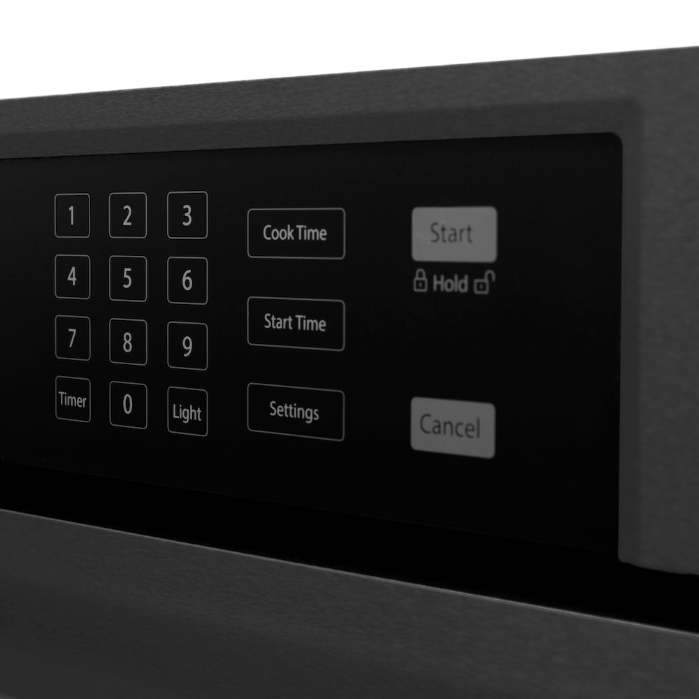 ZLINE Autograph Edition 30 Inch Black Stainless Steel Wall Oven with Air Fry & Self Clean - Professional True Convection Oven with Polished Gold Handle - Perfect for Home Chefs & Modern Kitchens (WASBZ 30 G)