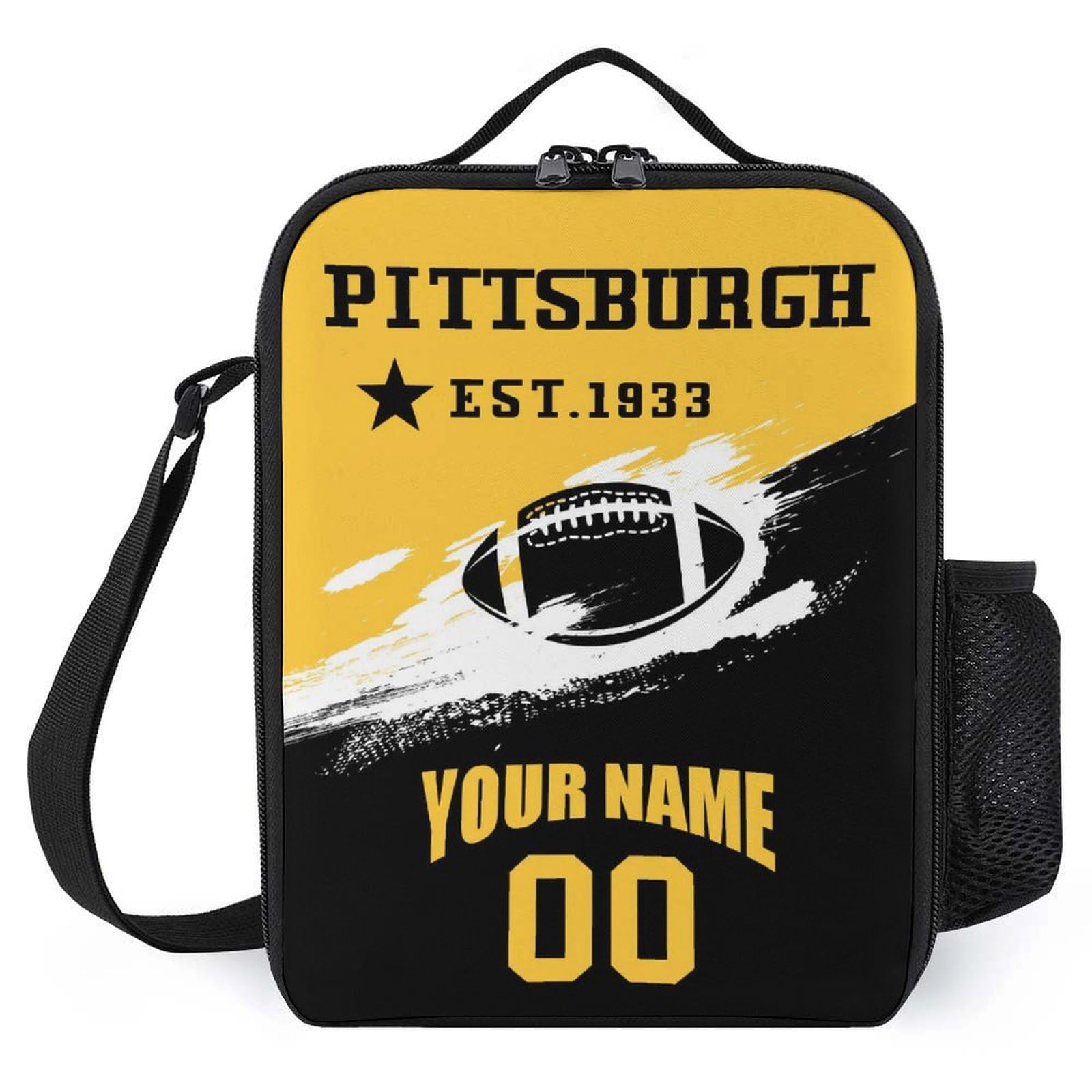 Custom Personalized Insulated Lunch Box with Name & Number - Reusable Lunch Bag for Men, Women & Boys - Perfect for School, Work & Picnics - Great Gift Idea