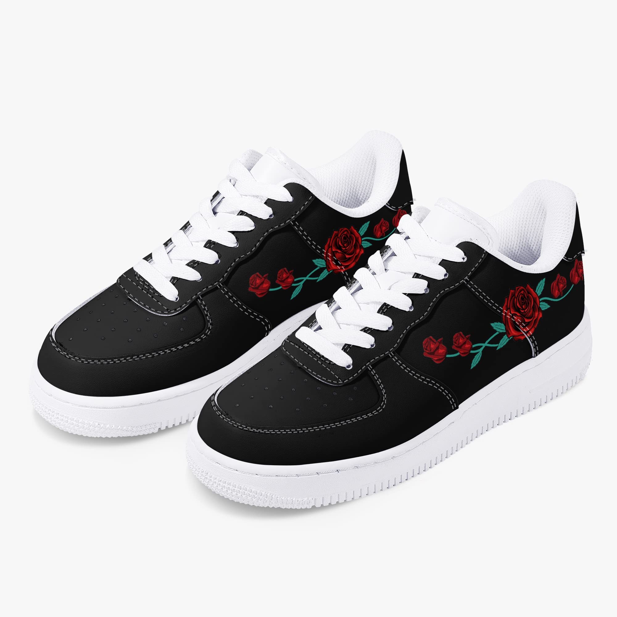 Red Rose Platform Sneakers for Women & Men - Casual Fashion Shoes (Men Size 10) | Comfortable Walking Shoes for Daily Wear, Gym & Outdoor Activities