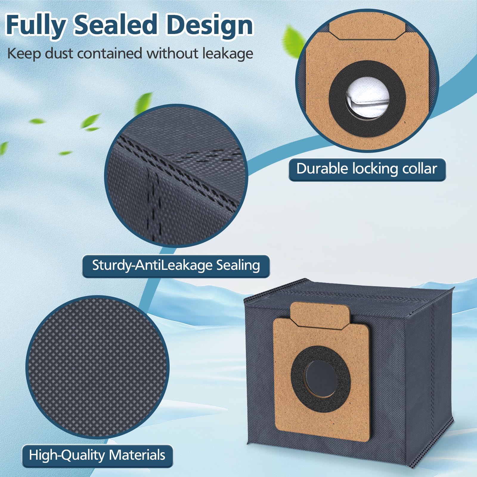 Eufy X10/X8 Pro Robot Vacuum Dust Bags - 5-Layer Filtration System, Large Capacity Replacement Dust Bags for Eufy X10 Pro Omni & X8 Pro Self-Empty Station - Perfect for Pet Hair, Allergies & Deep Cleaning