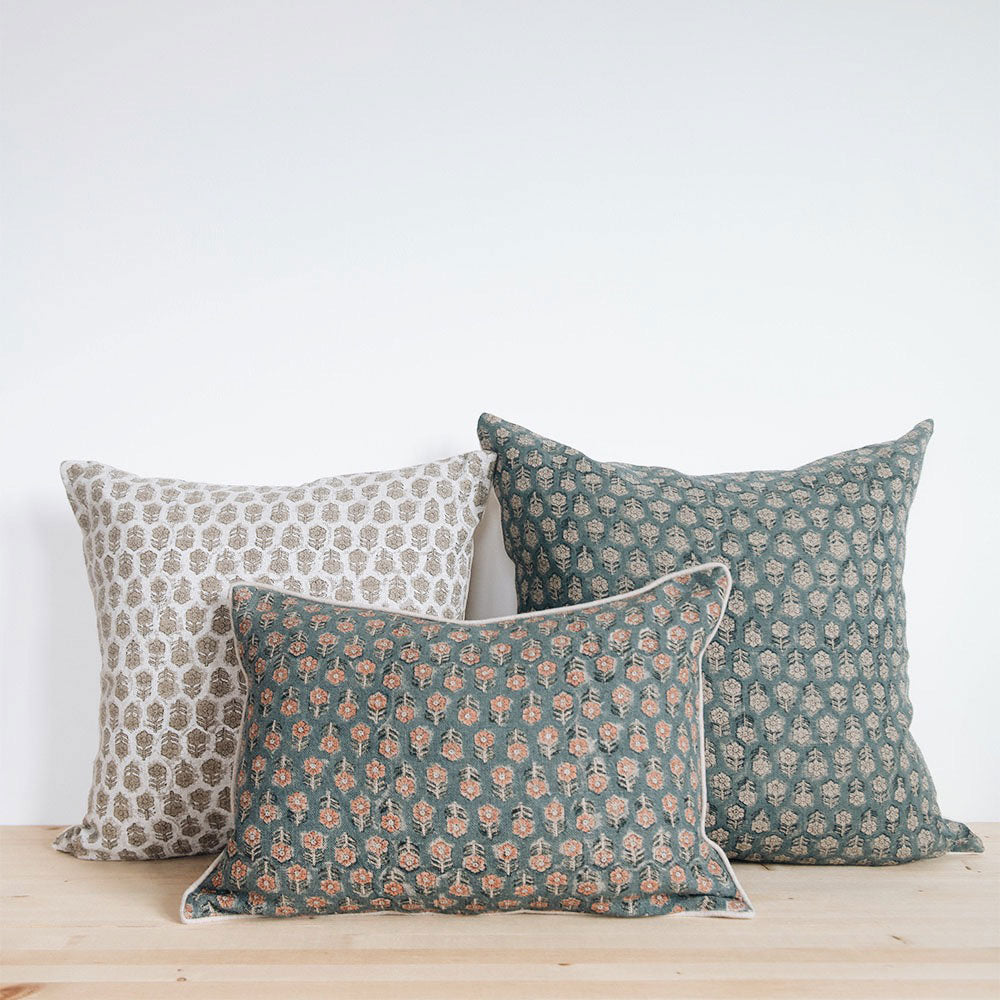 Handmade Linen Block Printed Pillow Cover No. 0271 - Bohemian Home Decor for Living Room, Bedroom & Sofa