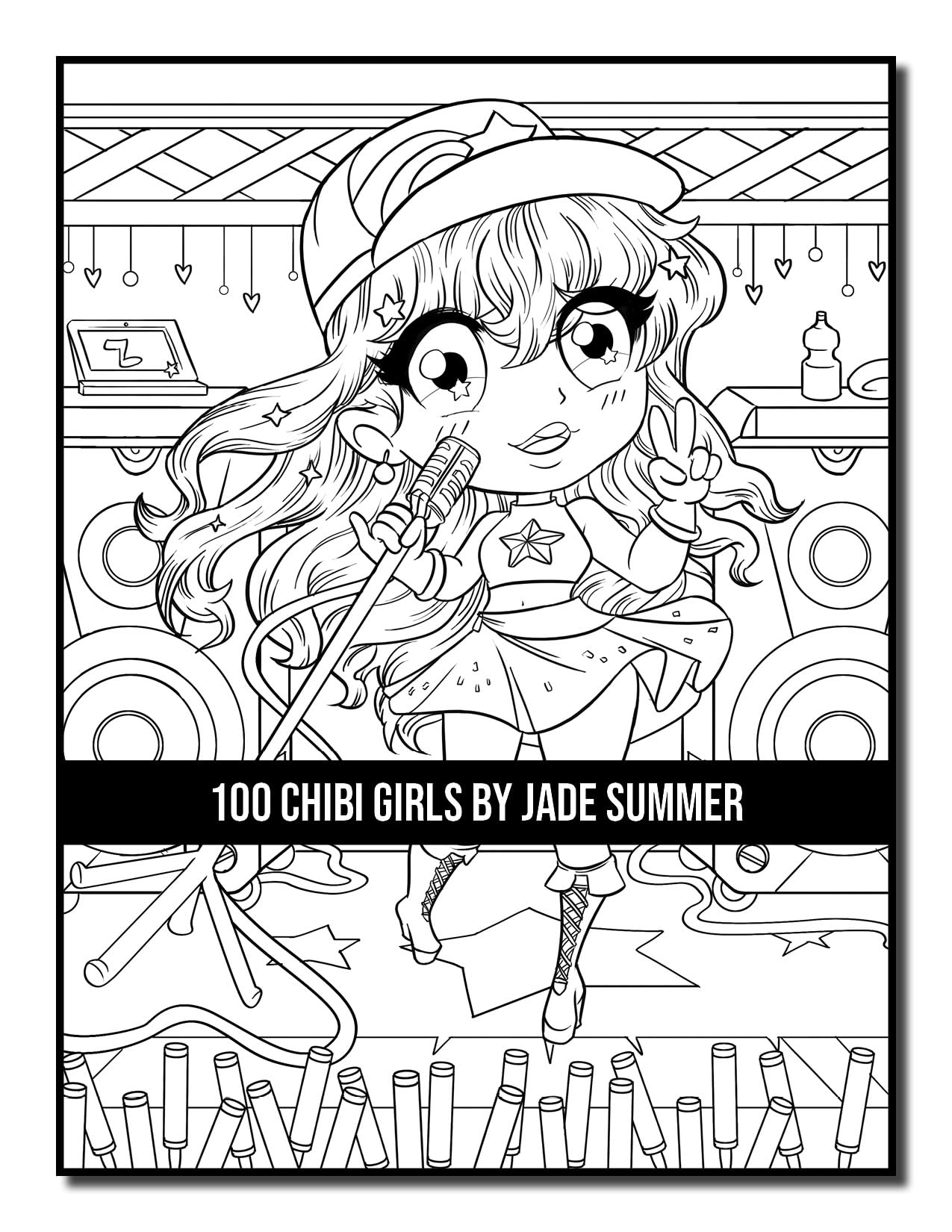 100 Chibi Girls: Cute & Fantasy Adult Coloring Book with Horror & Christmas Themes - Perfect for Stress Relief, Gifts & Creative Relaxation