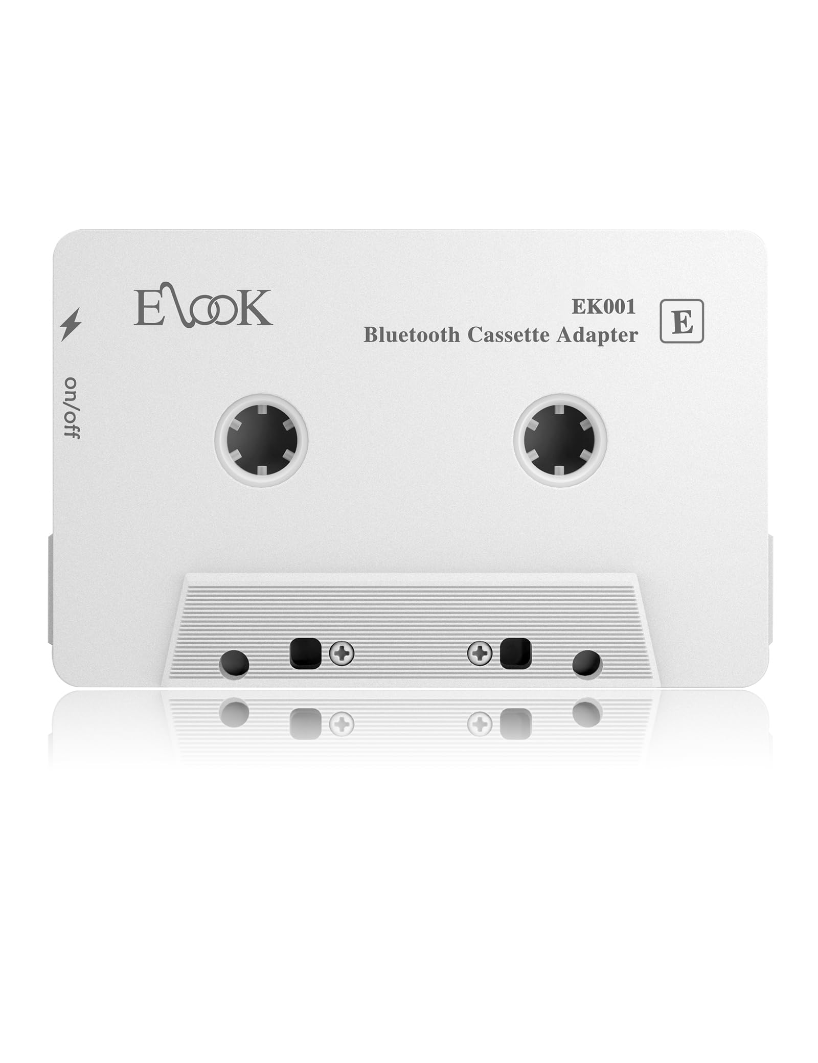 Elook Bluetooth 5.0 Car Cassette Adapter - Wireless Audio Receiver with Aux Input for Cars | Compatible with iPhone & Android | Perfect for Commuting & Road Trips (White)