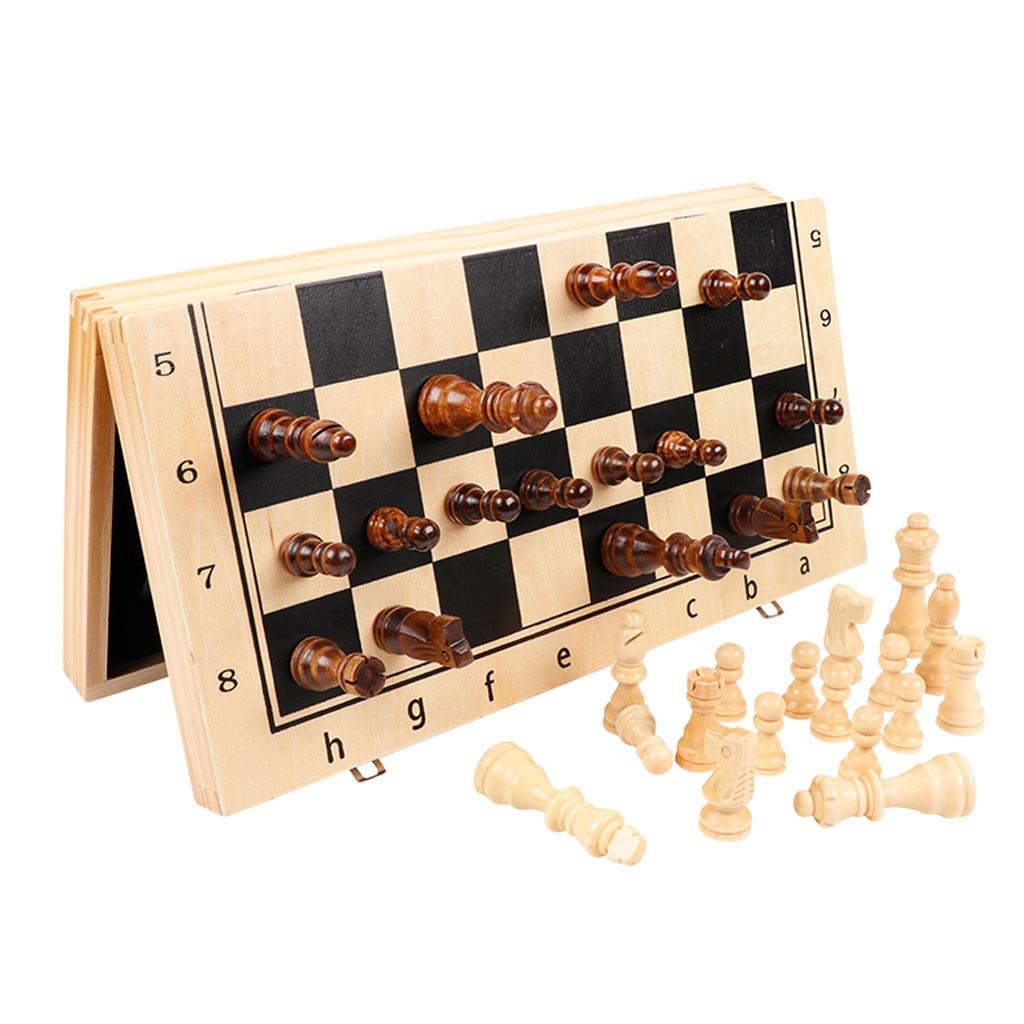 Premium Magnetic Wooden Chess Set with Folding Board - Handmade Portable Travel Chess Game with Storage Slots (29cm) | Perfect for Home, Office, Travel & Outdoor Activities