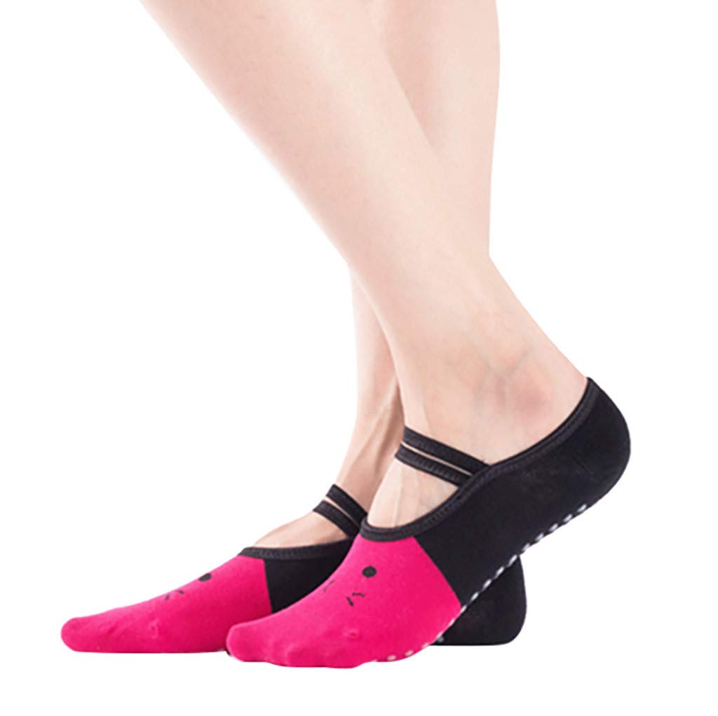 Women's Anti-Slip Yoga Socks - Breathable Finger Separated Ballet Dance Socks with Compression for Pilates, Barre & Home Workouts