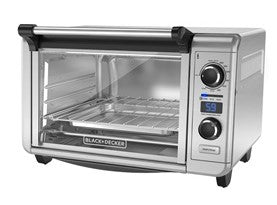 BLACK + DECKER TOD3300SSC 6-Slice Digital Convection Toaster Oven with Full Warranty - Perfect for Baking, Roasting & Toasting in Small Kitchens