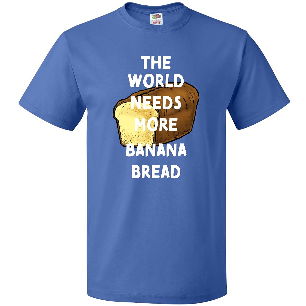 Inktastic The World Needs More Banana Bread Funny Graphic T-Shirt - Soft Cotton Tee for Casual Wear, Baking Enthusiasts & Gift Giving