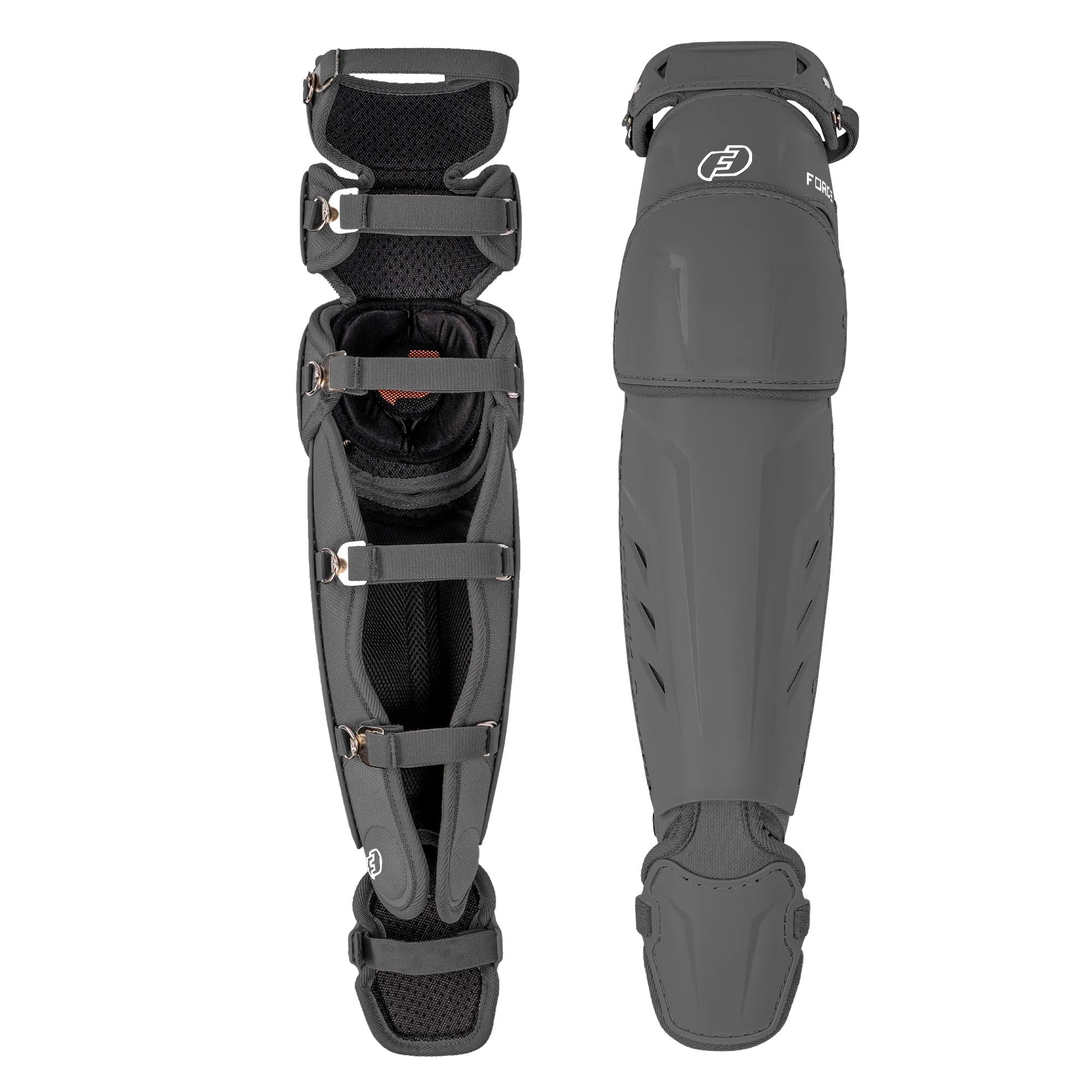 FORCE3 XS3® PRO ELITE Baseball Catcher Leg Guards - Lightweight Protective Gear for PitchCom® System - Perfect for Intermediate Players & Youth Leagues