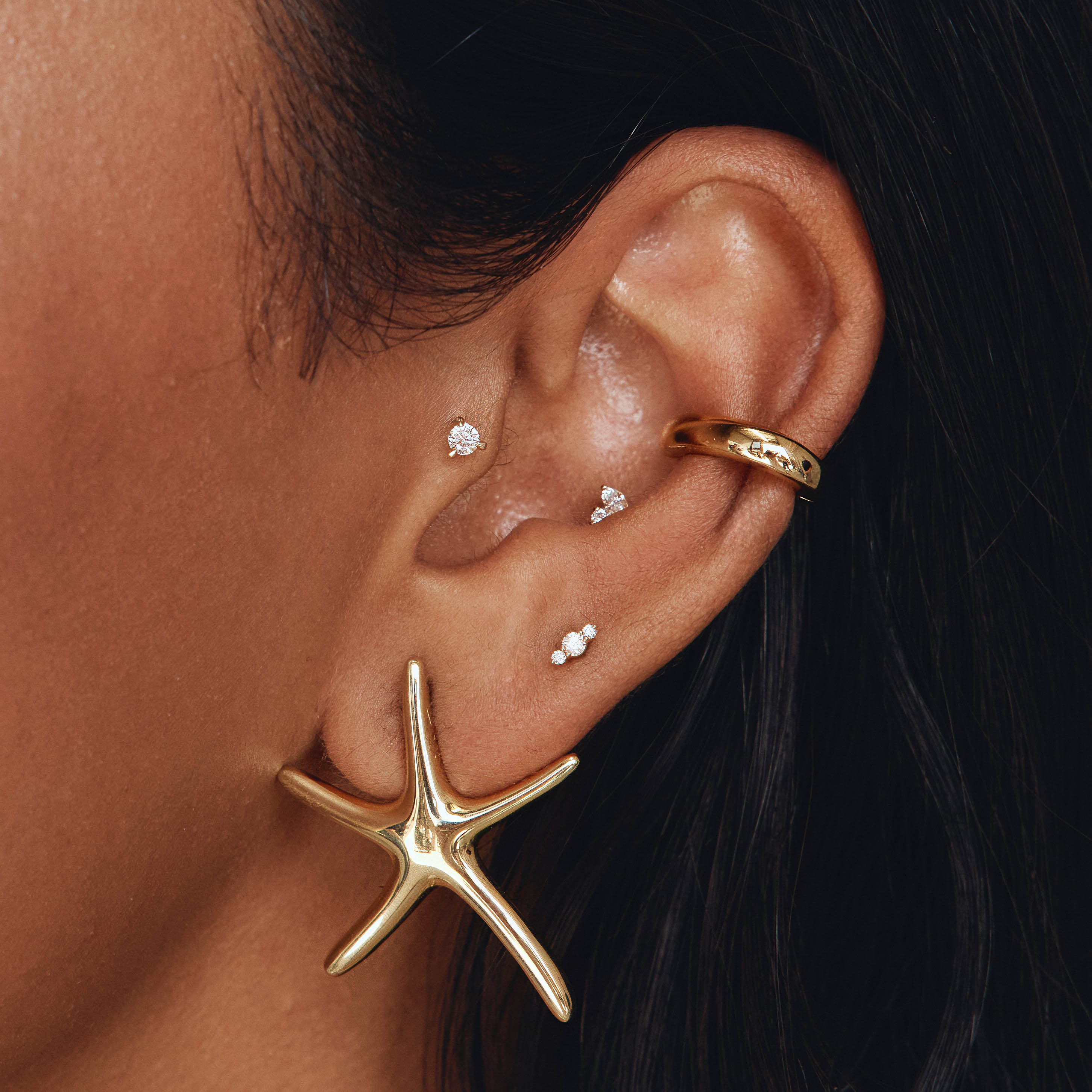 Gold Starfish Stud Earrings for Women - Dainty Ocean-Themed Jewelry - Perfect for Beach Vacations, Summer Outfits & Gift Giving