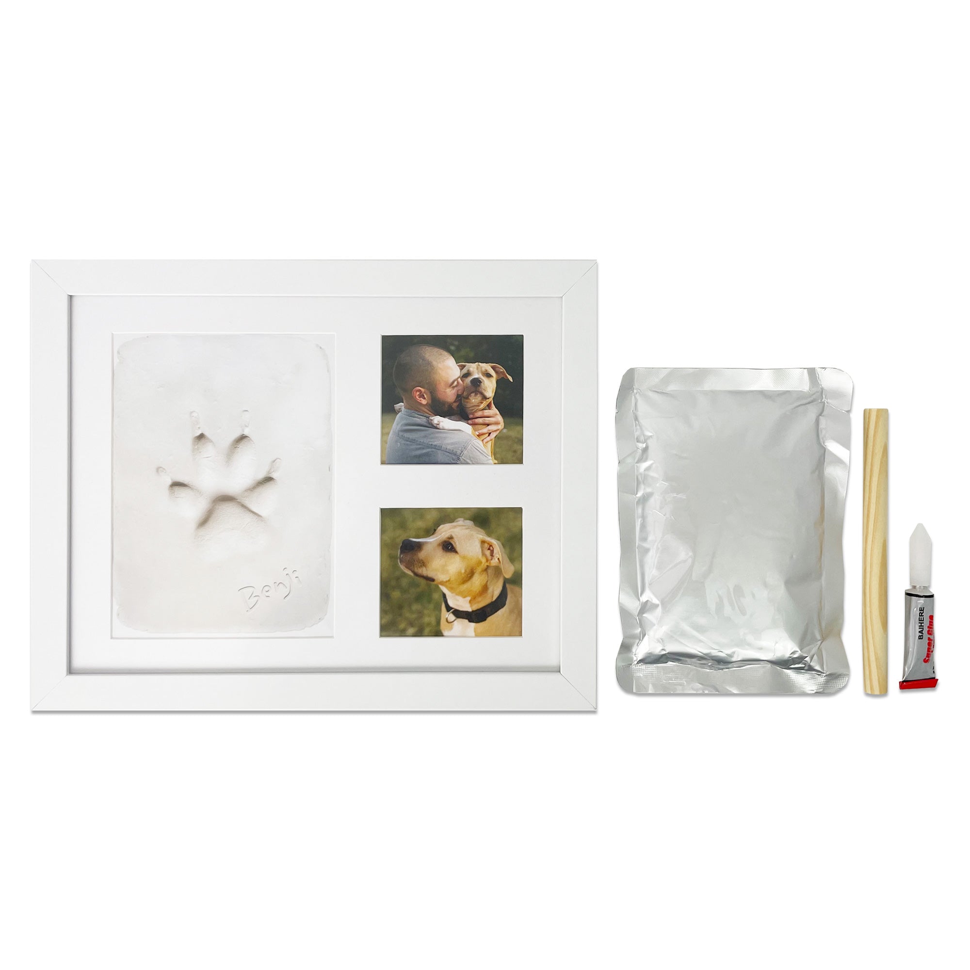 DIY Paw Print Clay Mould & Photo Frame Kit for Pets - Create Lasting Memories with Custom Clay Impressions & Picture Frames (Perfect for Pet Memorials, Gifts & Keepsakes)