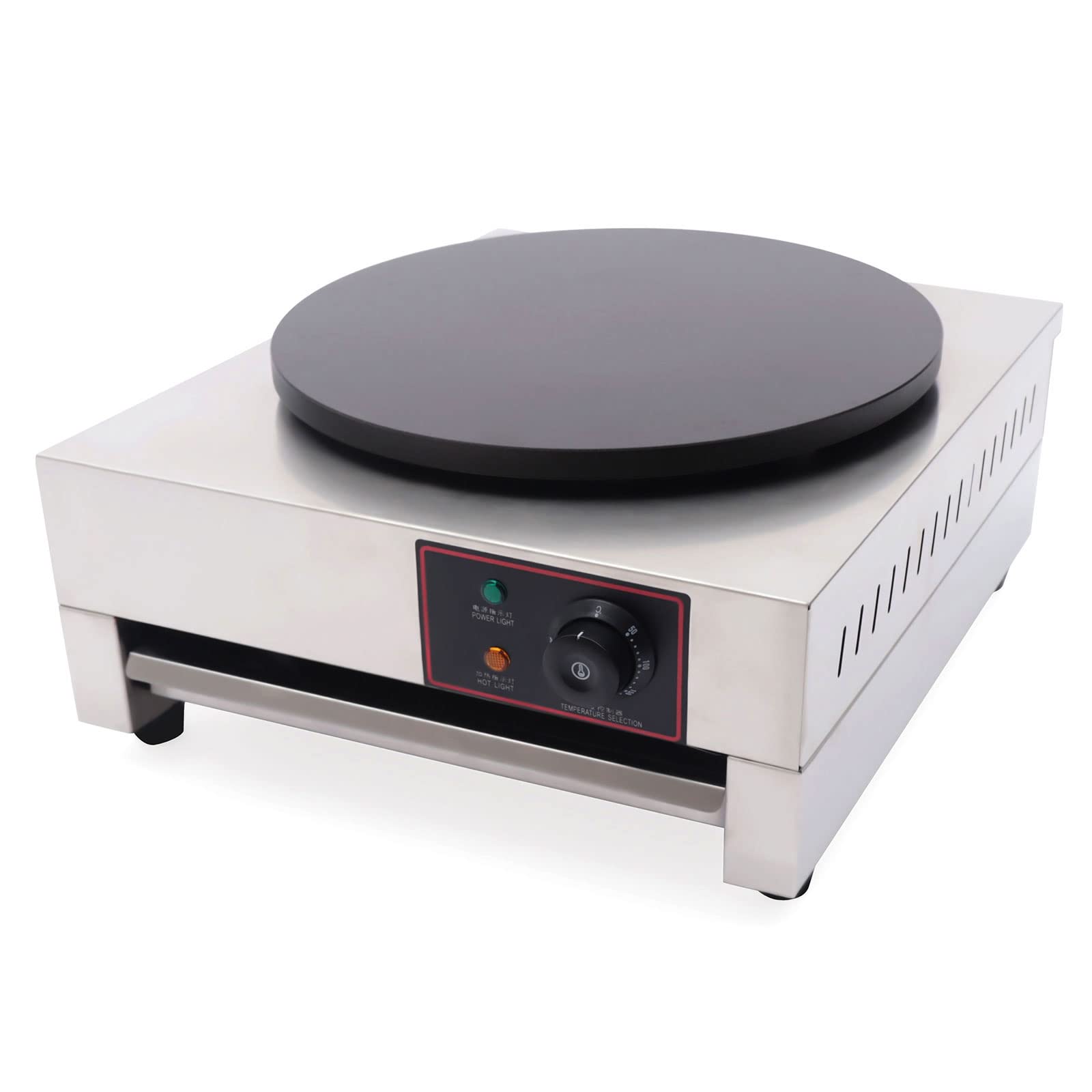 110V Electric Crepe Maker - Adjustable Temperature Nonstick 40cm Pancake Griddle with Single Hotplate - Perfect for Making Crepes, Pancakes, Tortillas & More - Ideal for Home Kitchen, Breakfast, Brunch & Dessert Making